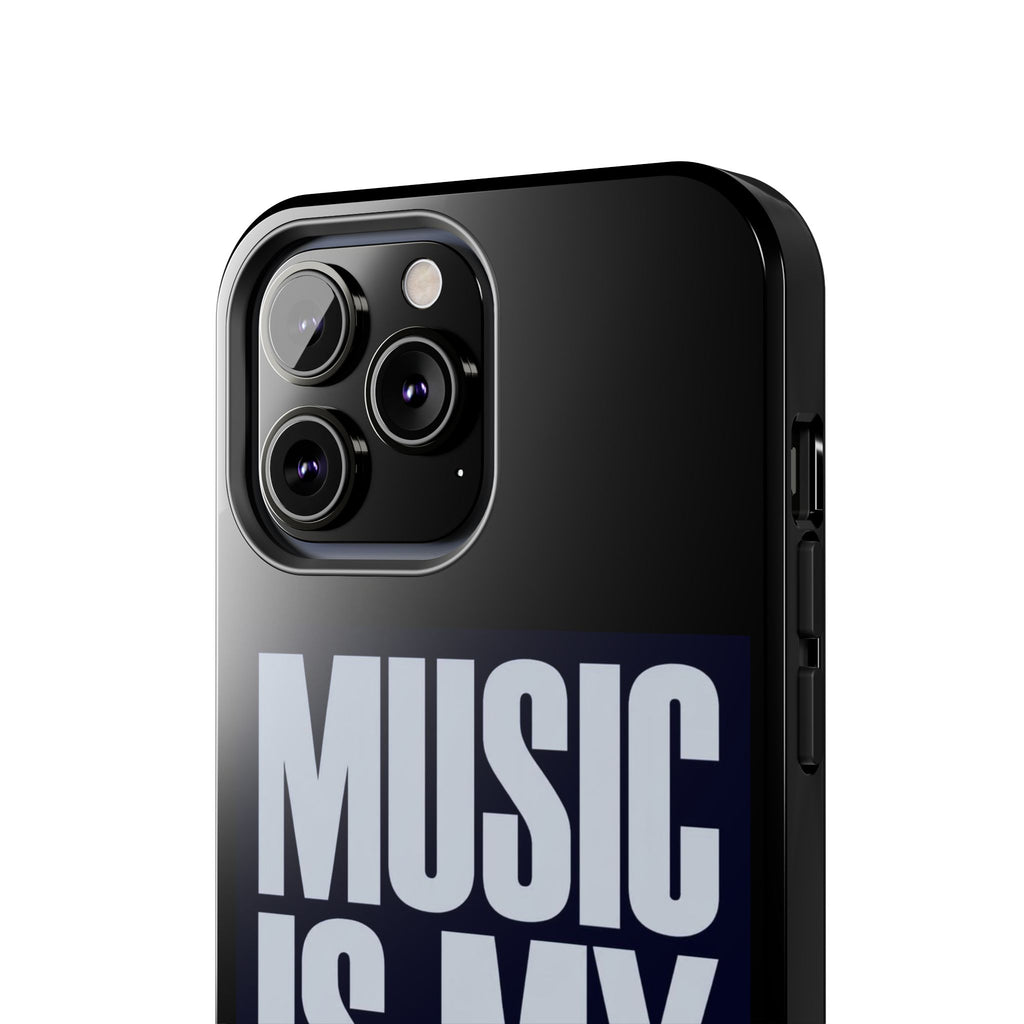 Phone Case — "Music Is My Drg" Bold Typography Protective Case