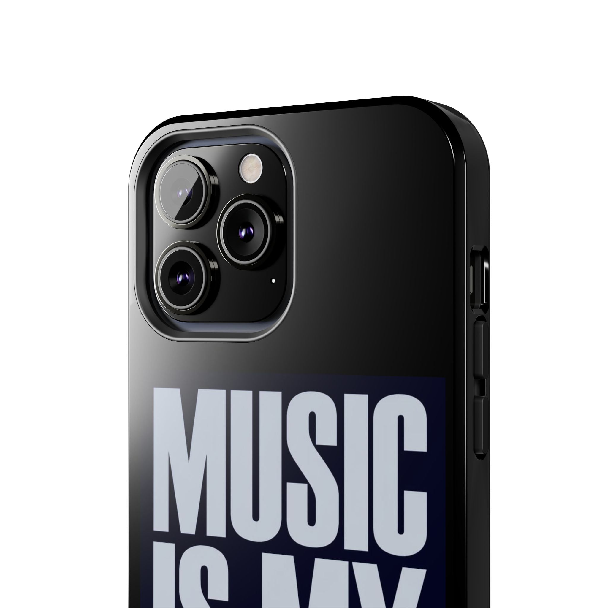 Phone Case — "Music Is My Drg" Bold Typography Protective Case