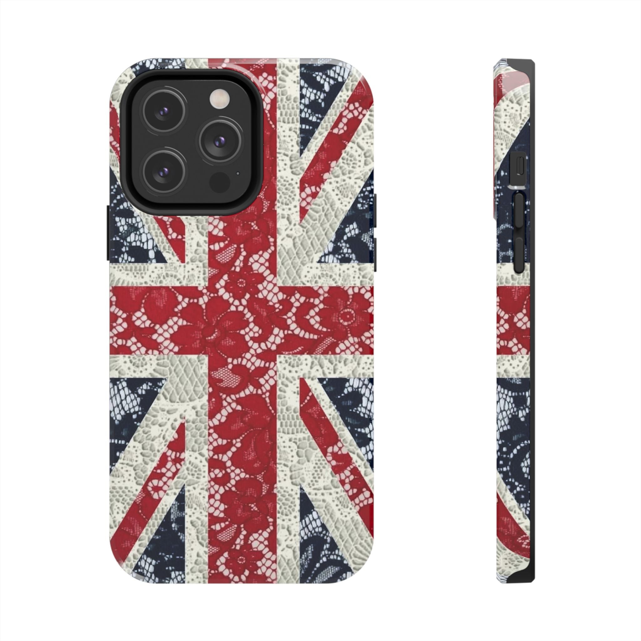 Union Jack Lace Tough Phone Case — British Flag Protective Phone Case