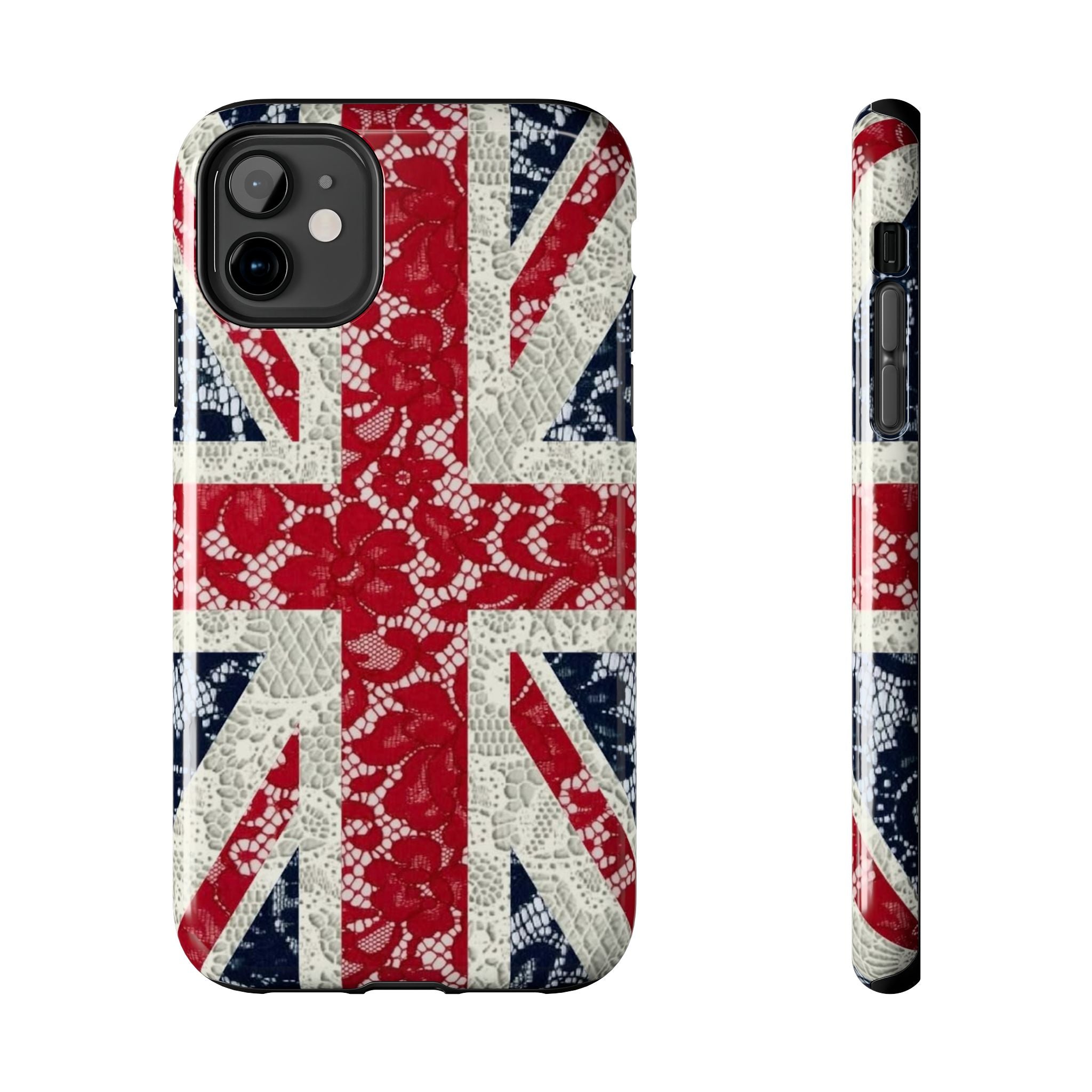 Union Jack Lace Tough Phone Case — British Flag Protective Phone Case