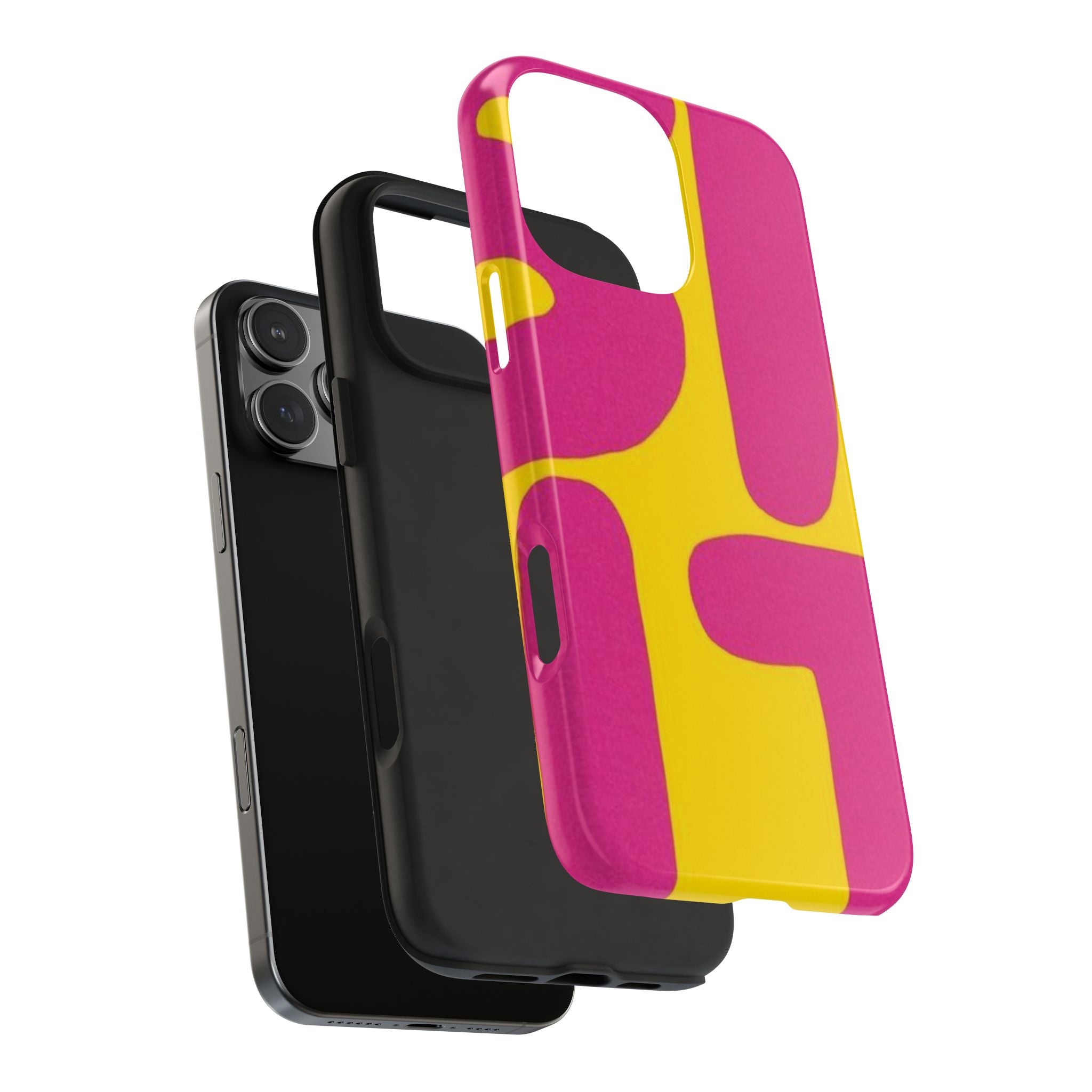 SHIT Retro Abstract Tough Phone Case — Pink & Yellow Pop Art Design