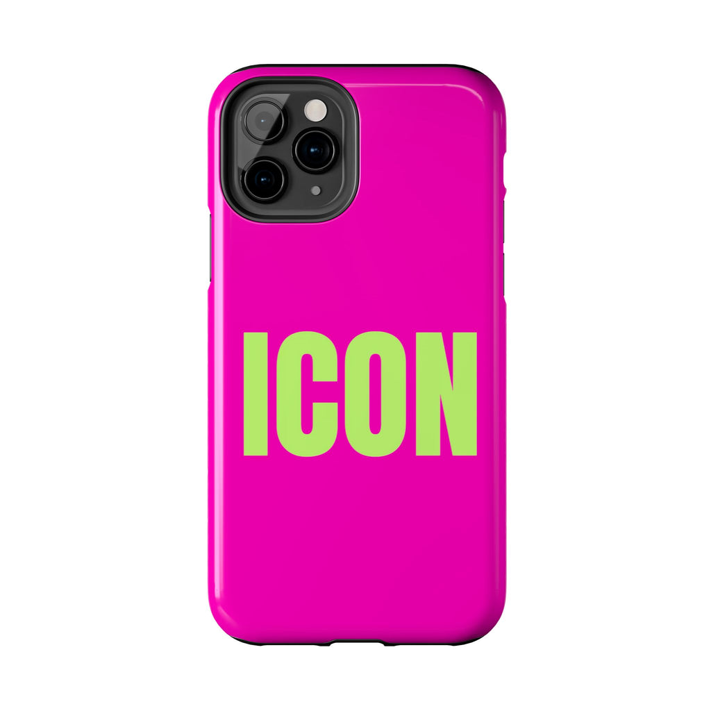 ICON Tough Phone Case — Neon Pink & Lime Bold Text Protective Case