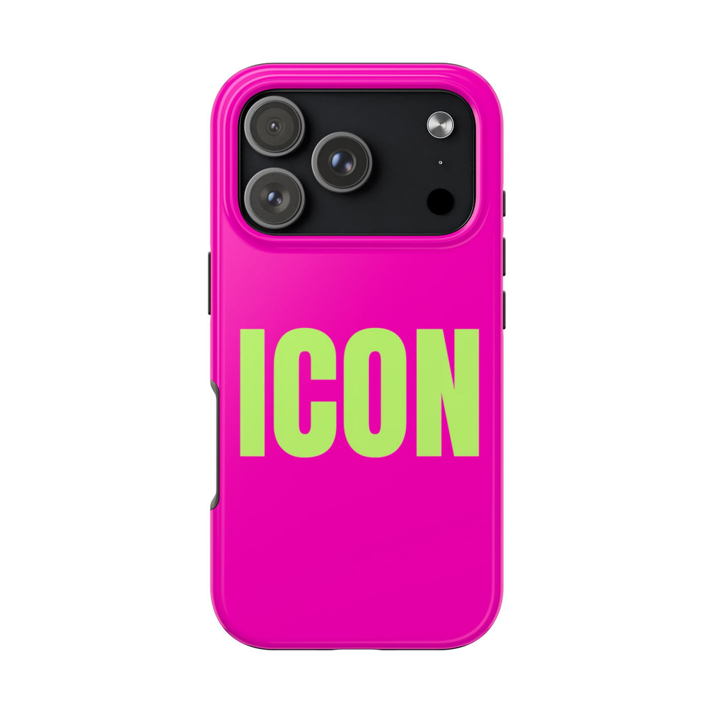 ICON Tough Phone Case — Neon Pink & Lime Bold Text Protective Case