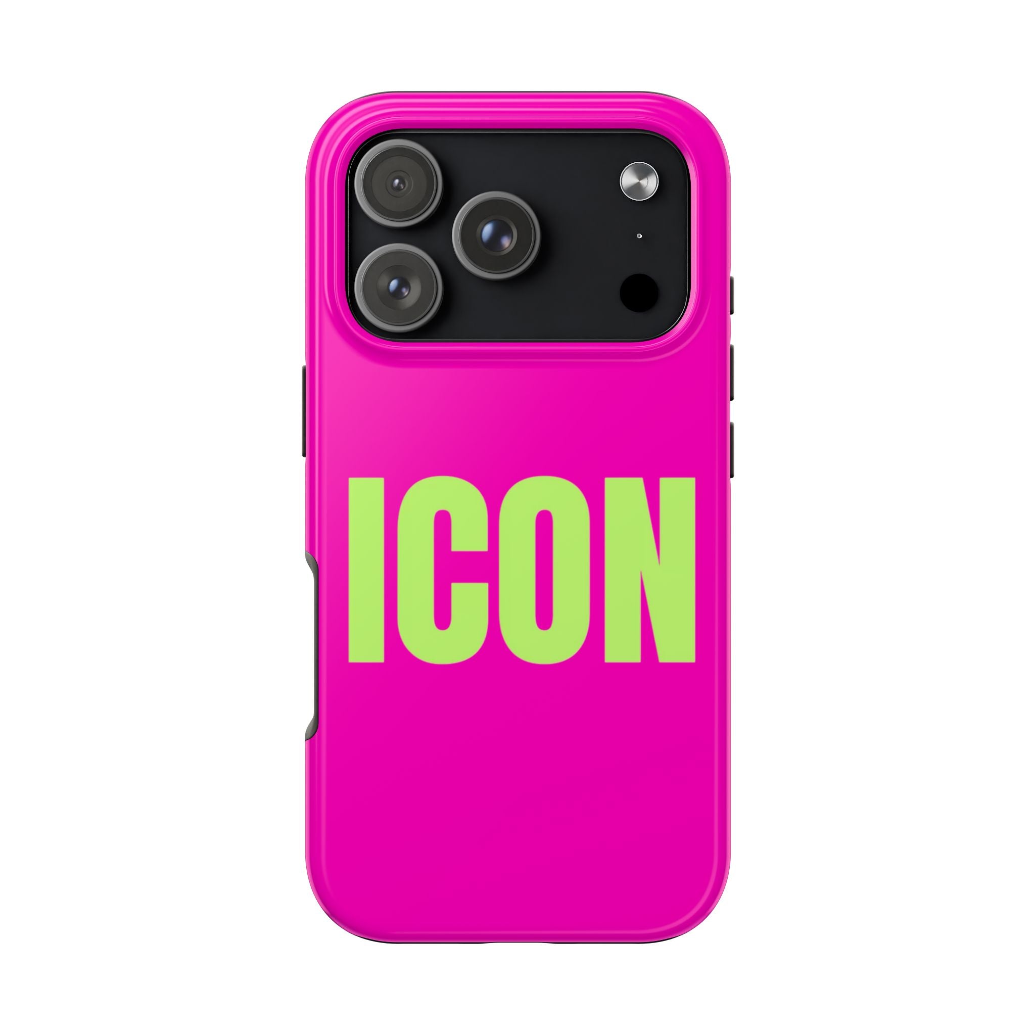 ICON Tough Phone Case — Neon Pink & Lime Bold Text Protective Case