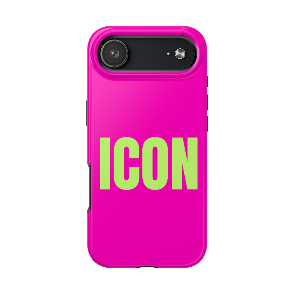 ICON Tough Phone Case — Neon Pink & Lime Bold Text Protective Case