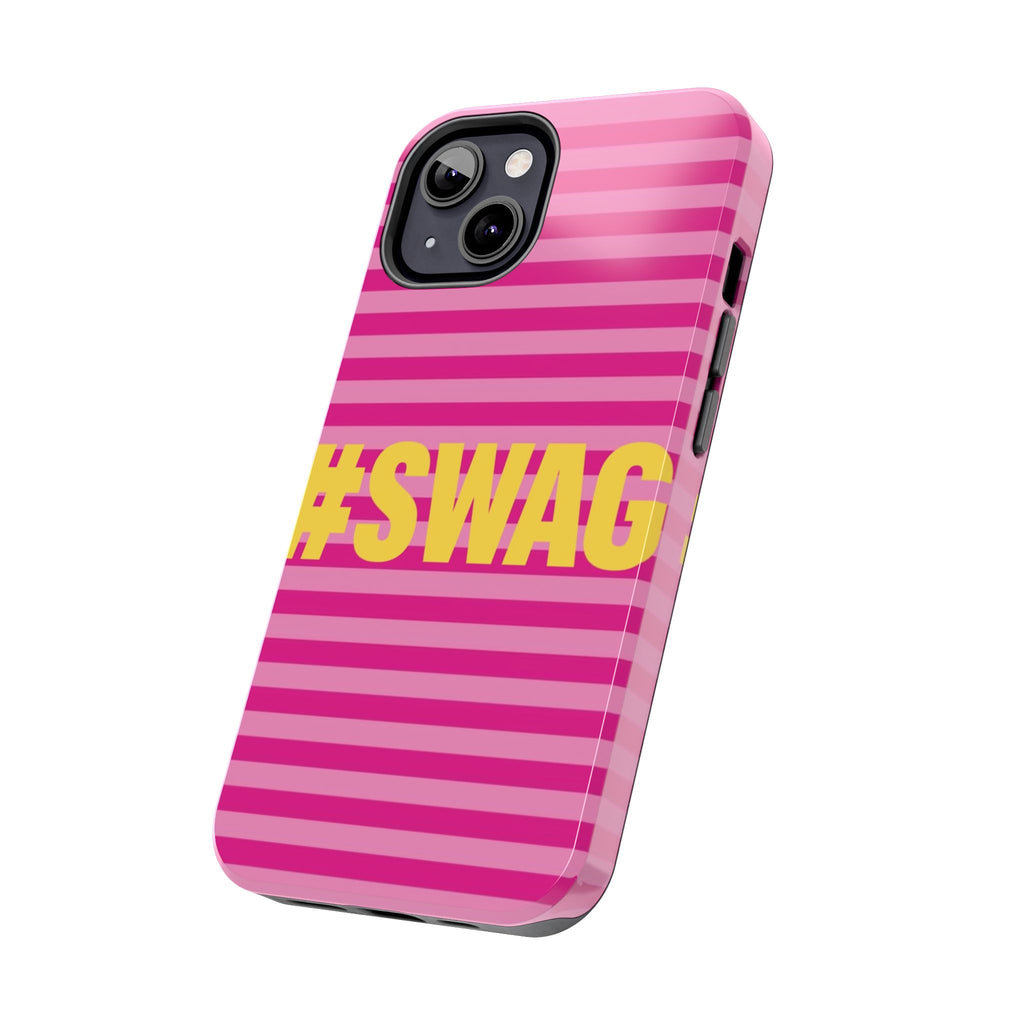 #SWAG Pink Striped Tough Phone Case