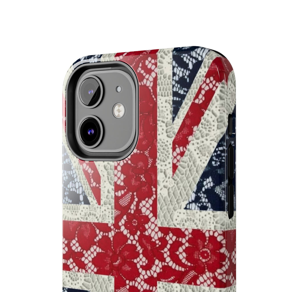 Union Jack Lace Tough Phone Case — British Flag Protective Phone Case