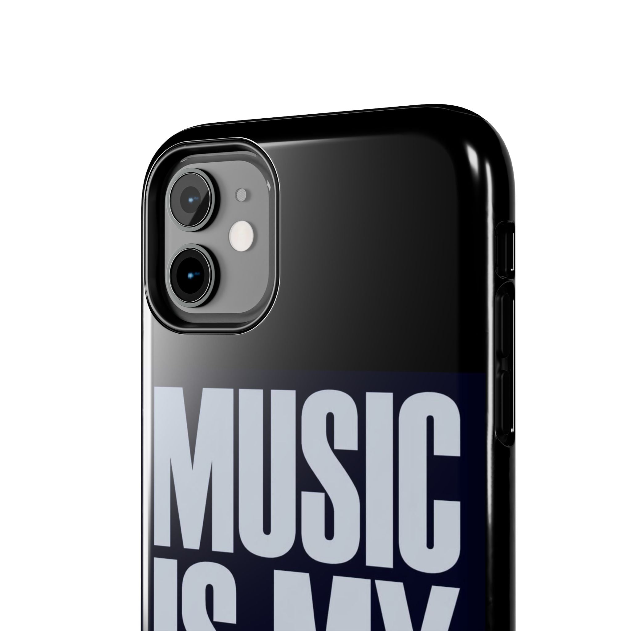 Phone Case — "Music Is My Drg" Bold Typography Protective Case