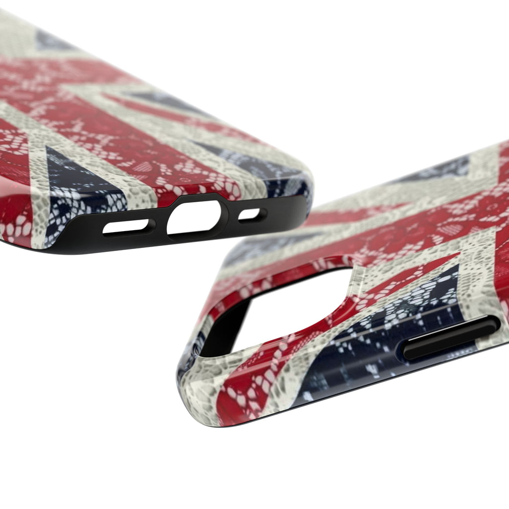 Union Jack Lace Tough Phone Case — British Flag Protective Phone Case