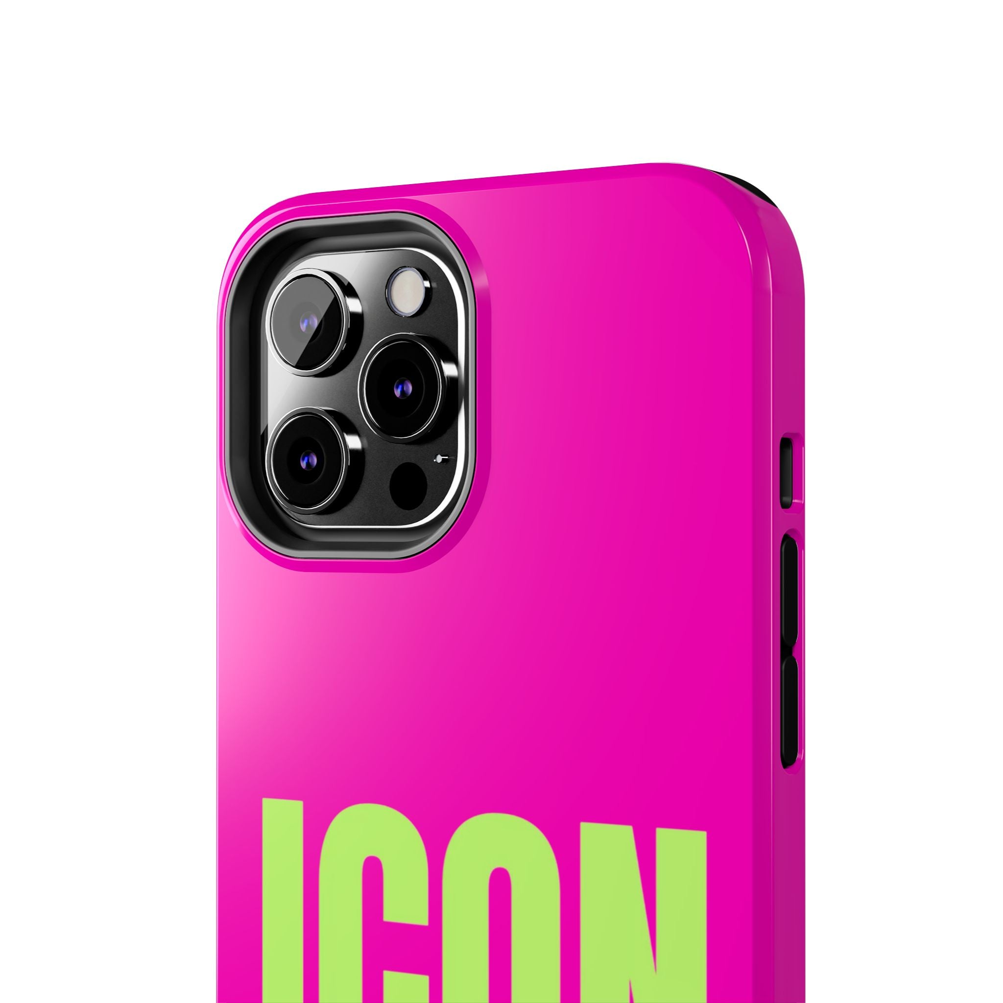 ICON Tough Phone Case — Neon Pink & Lime Bold Text Protective Case