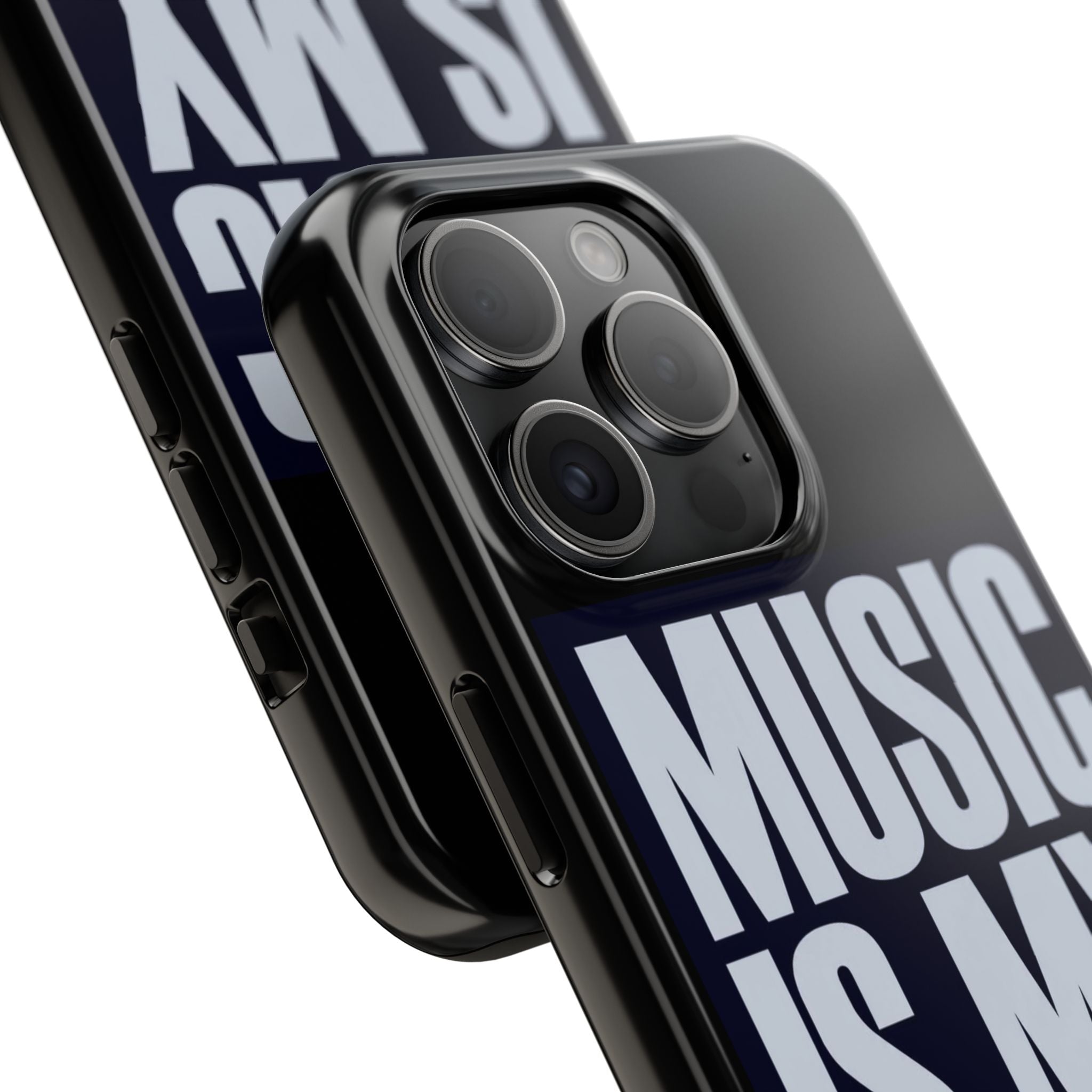 Phone Case — "Music Is My Drg" Bold Typography Protective Case