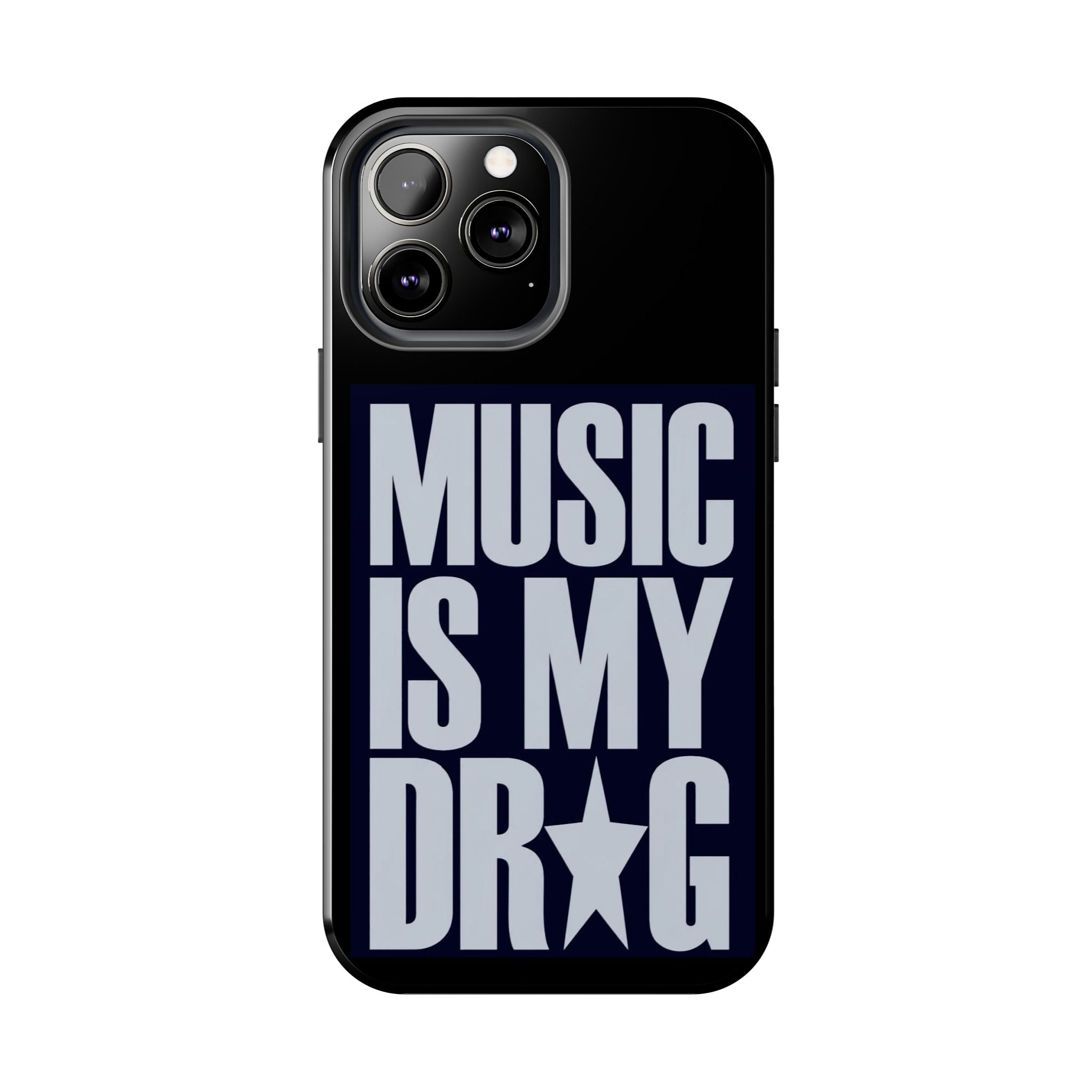 Phone Case — "Music Is My Drg" Bold Typography Protective Case