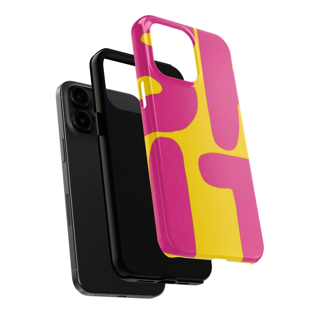 SHIT Retro Abstract Tough Phone Case — Pink & Yellow Pop Art Design