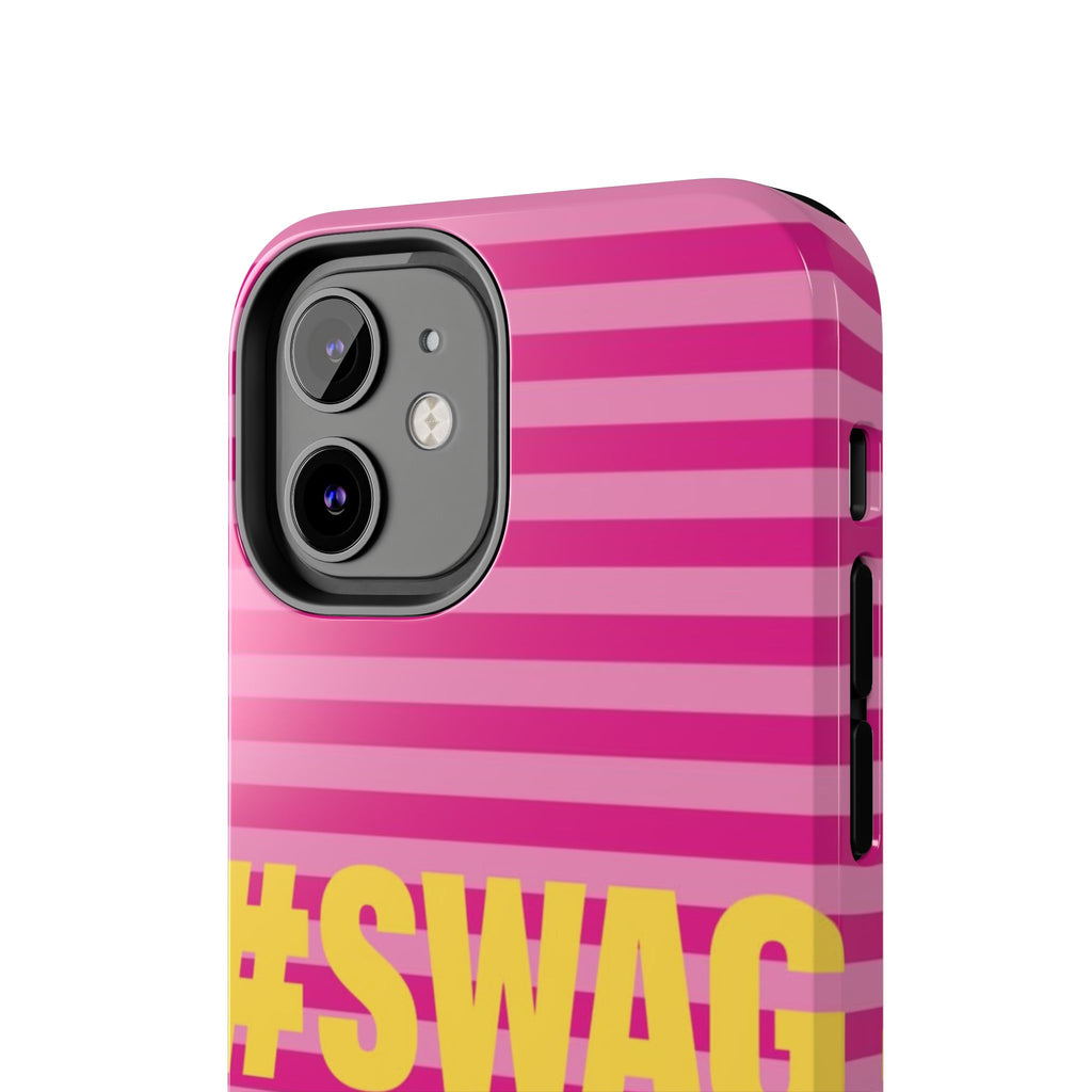 #SWAG Pink Striped Tough Phone Case