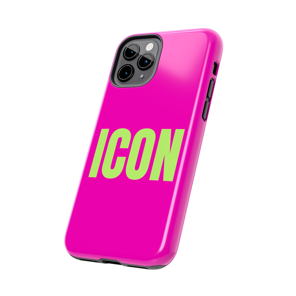 ICON Tough Phone Case — Neon Pink & Lime Bold Text Protective Case