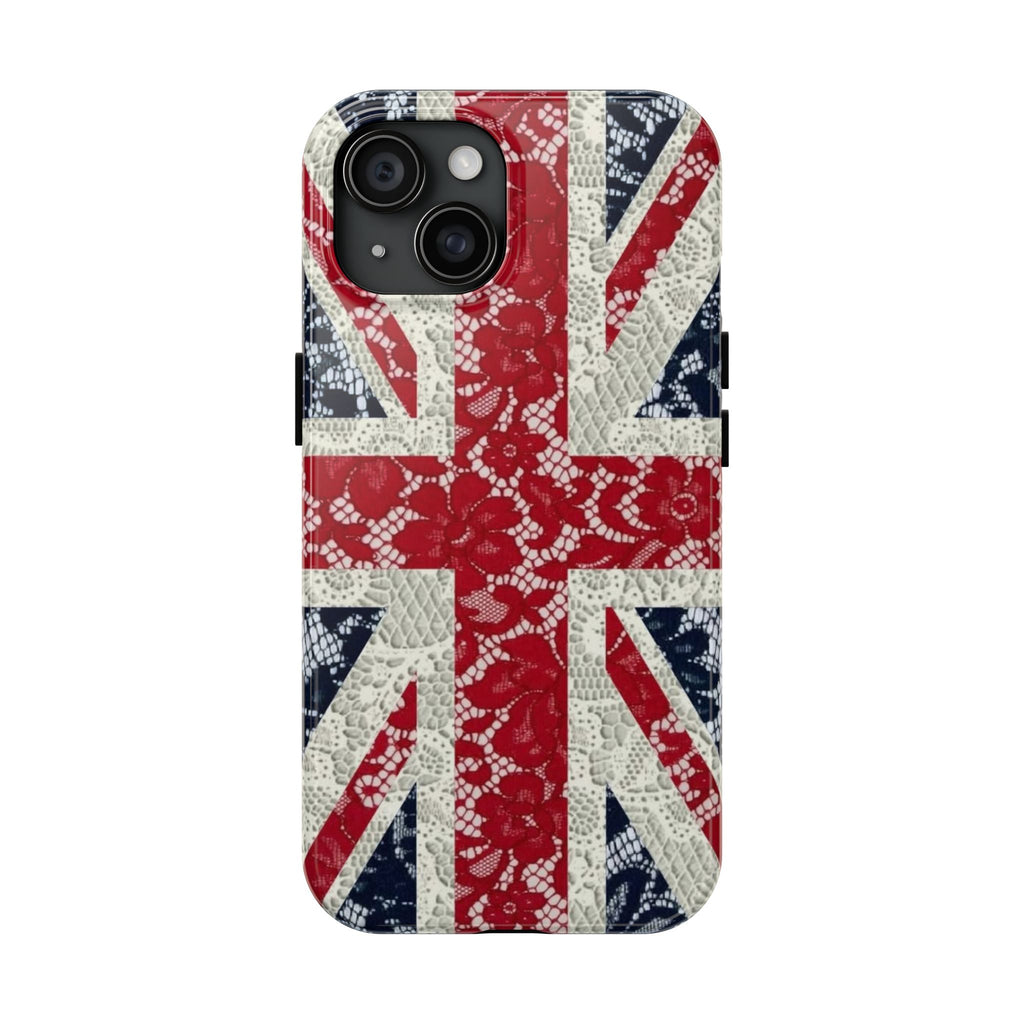 Union Jack Lace Tough Phone Case — British Flag Protective Phone Case