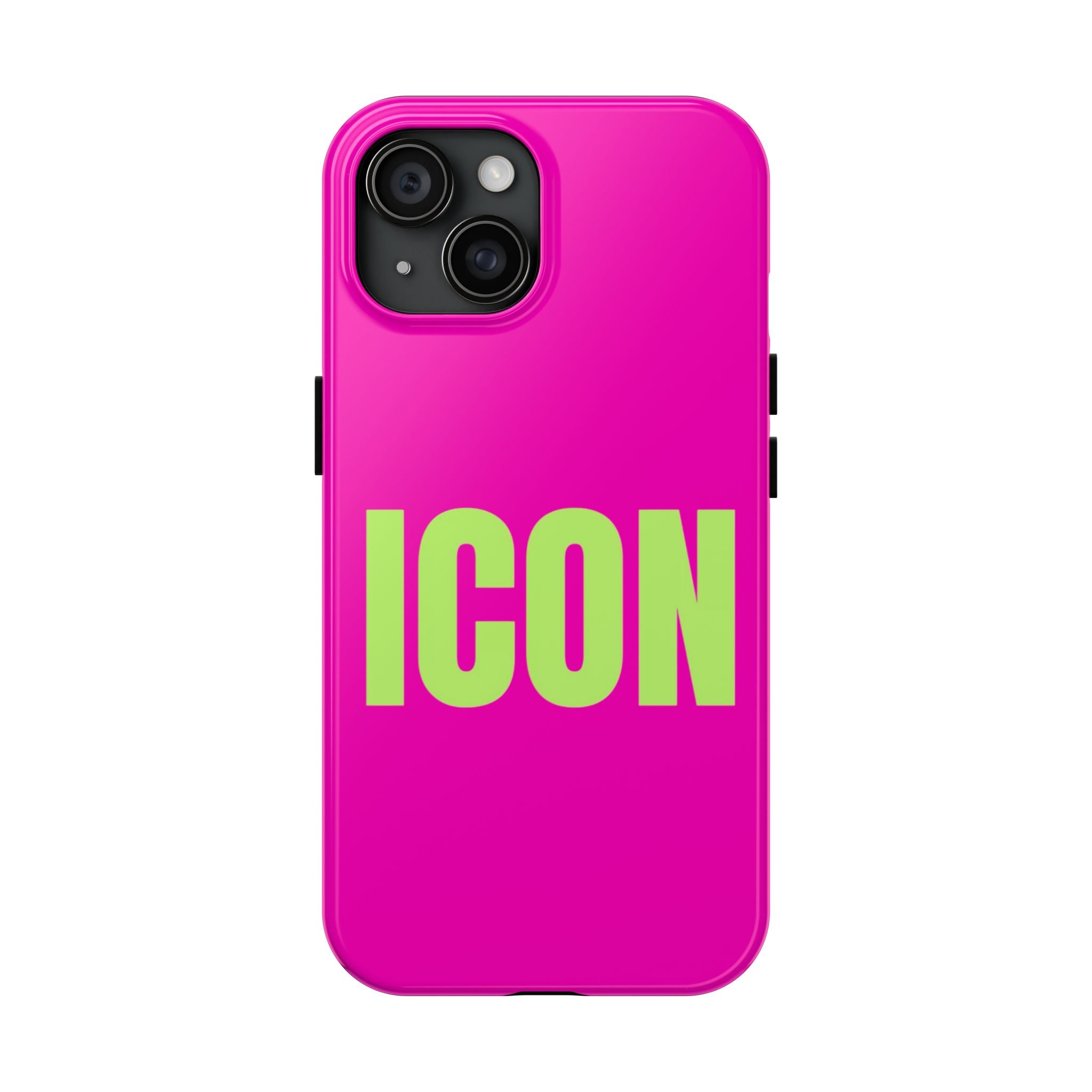 ICON Tough Phone Case — Neon Pink & Lime Bold Text Protective Case