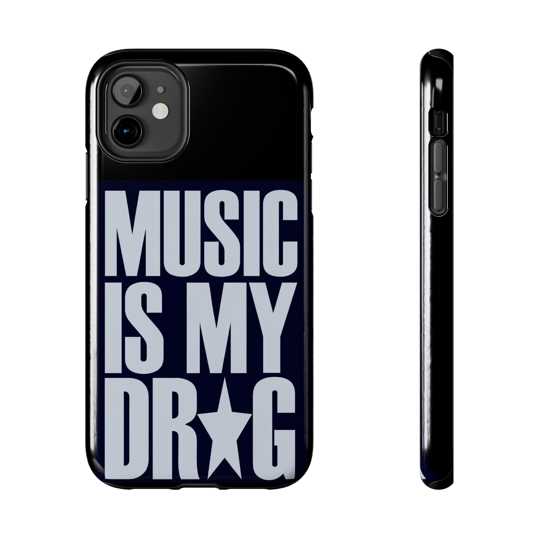 Phone Case — "Music Is My Drg" Bold Typography Protective Case