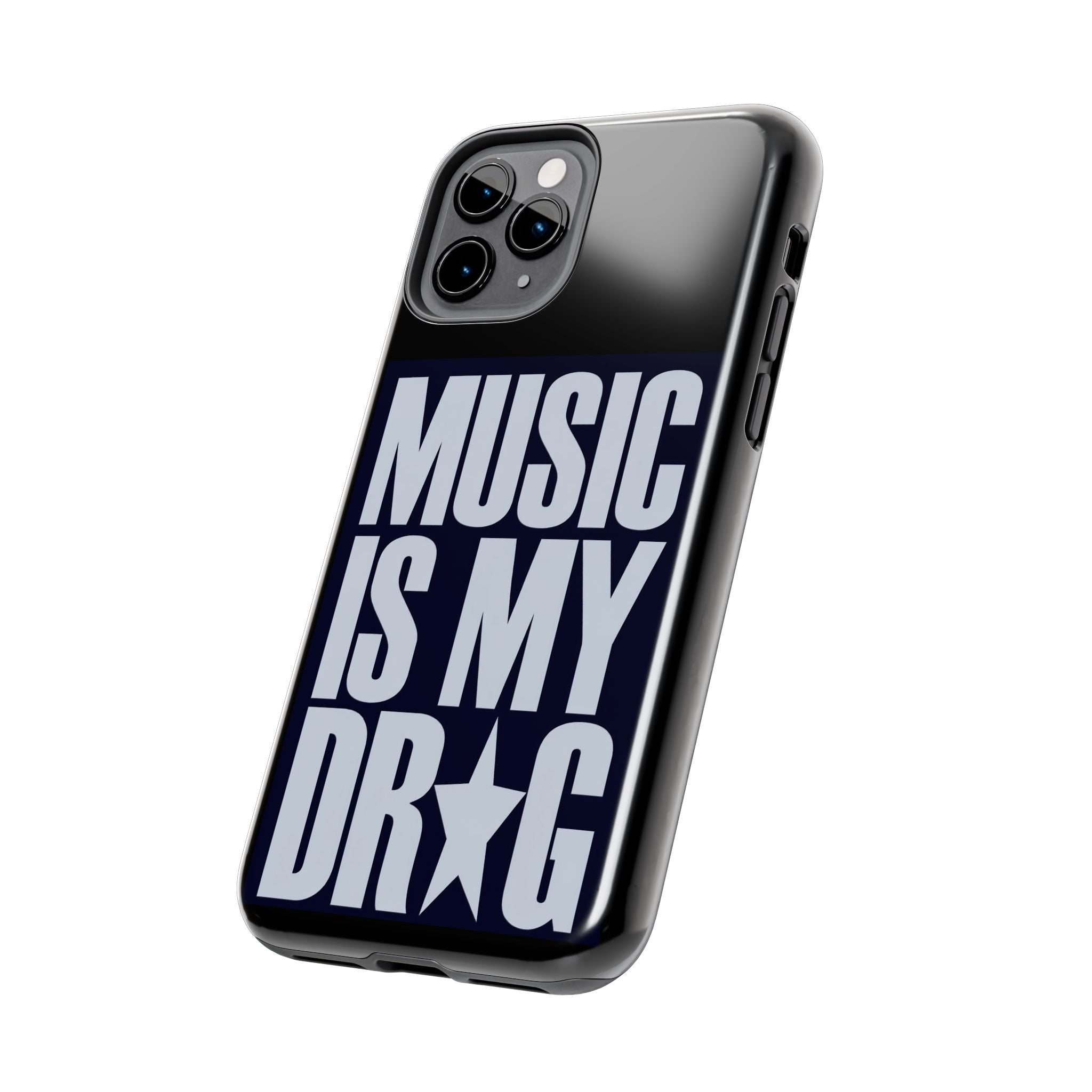Phone Case — "Music Is My Drg" Bold Typography Protective Case