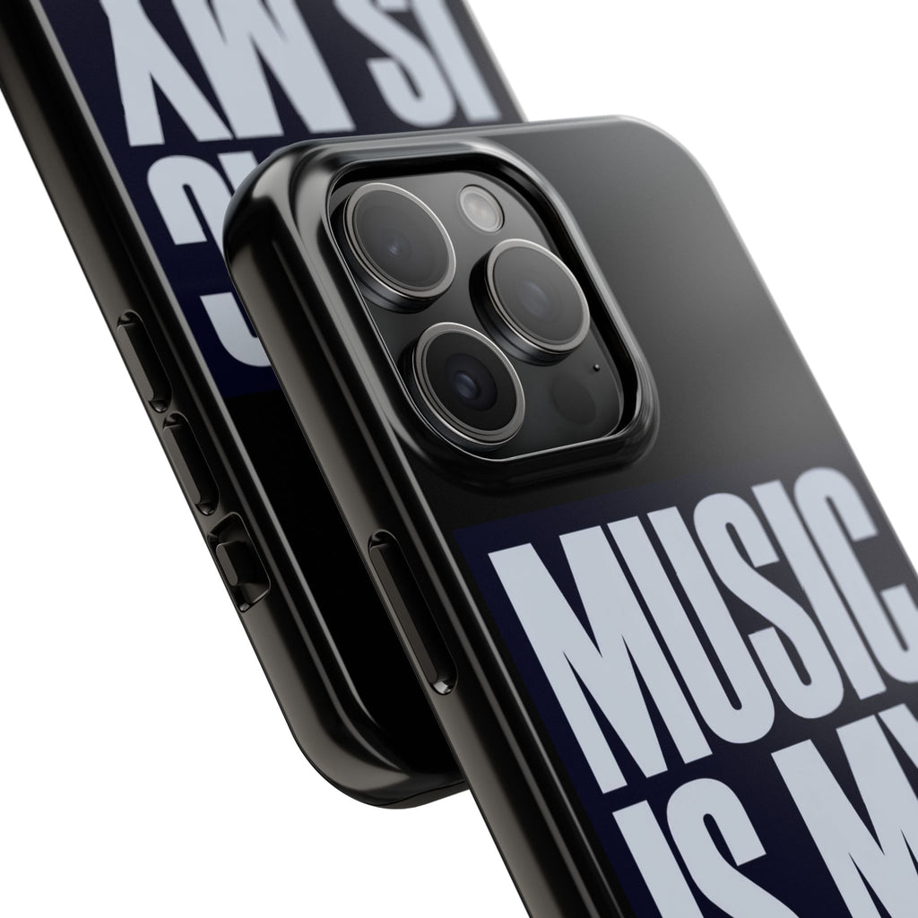 Phone Case — "Music Is My Drg" Bold Typography Protective Case
