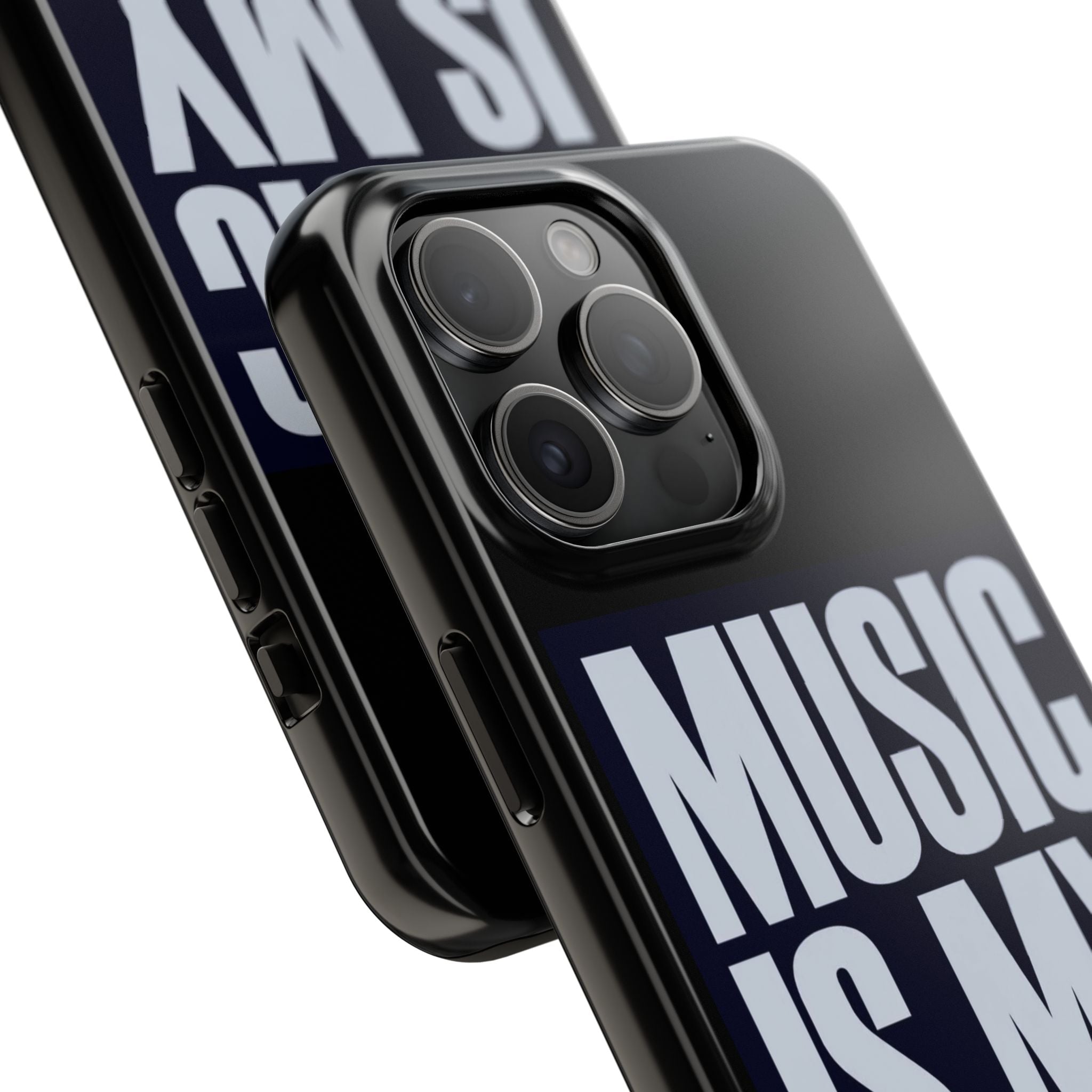 Phone Case — "Music Is My Drg" Bold Typography Protective Case