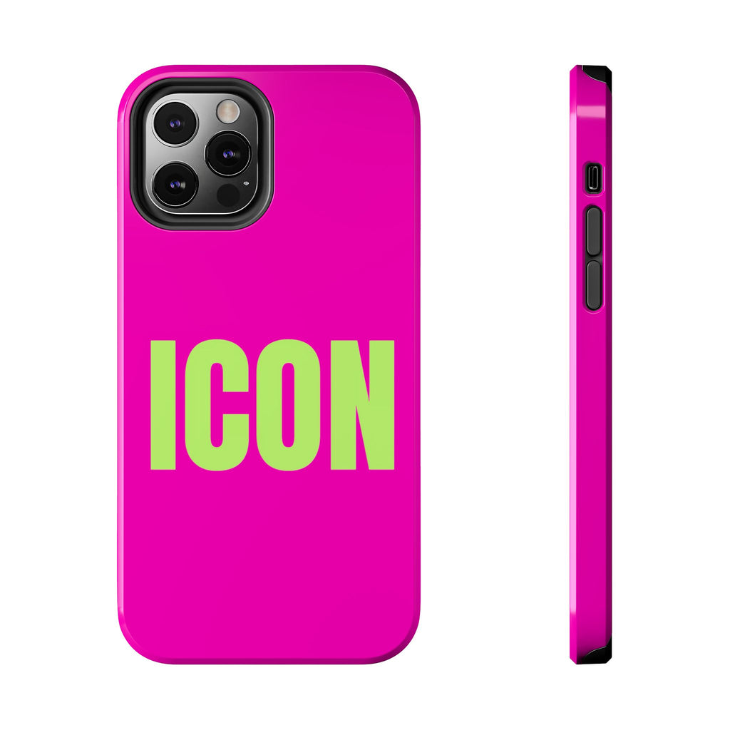 ICON Tough Phone Case — Neon Pink & Lime Bold Text Protective Case