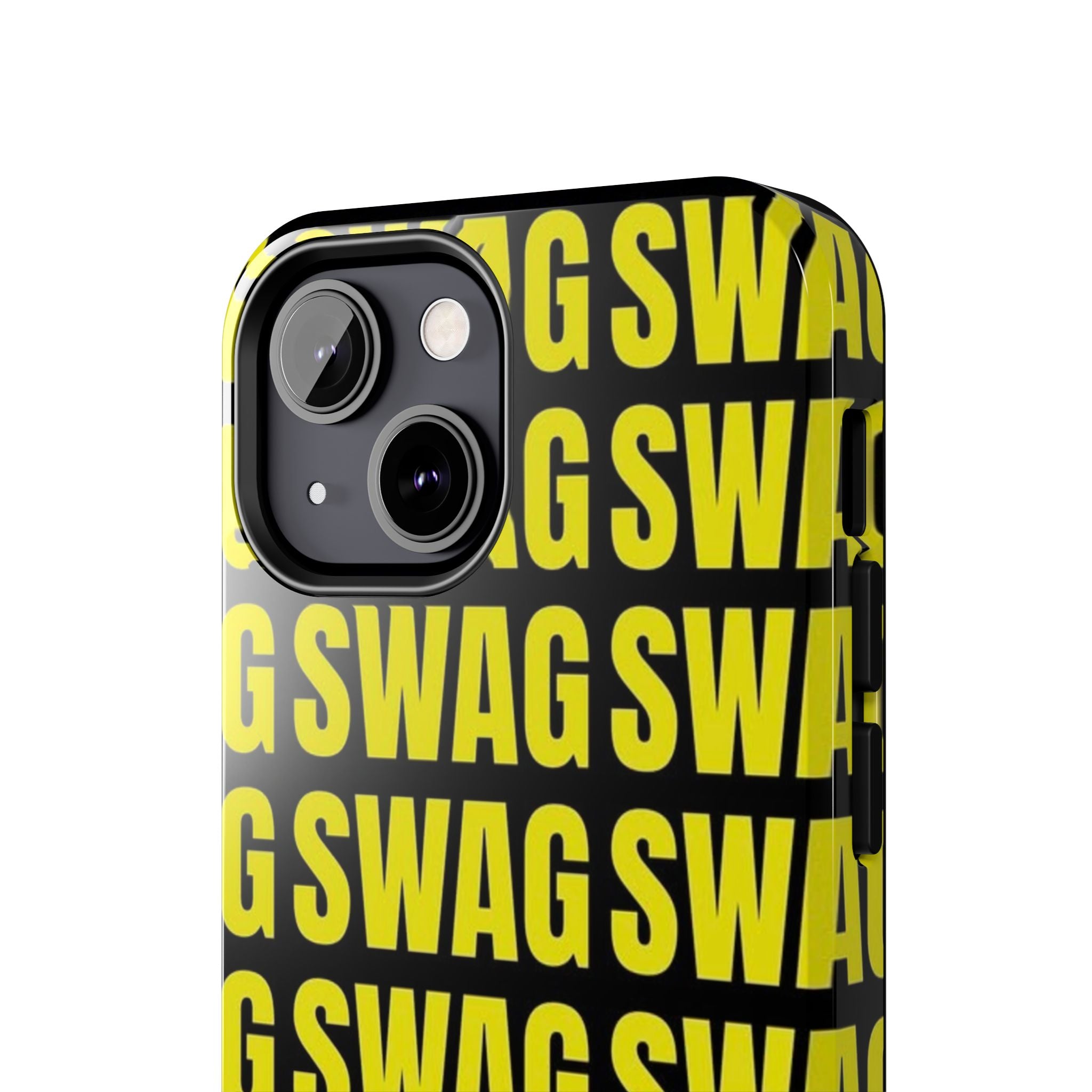 SWAG Pattern Tough Phone Case — Bold Yellow Text Protective Cover