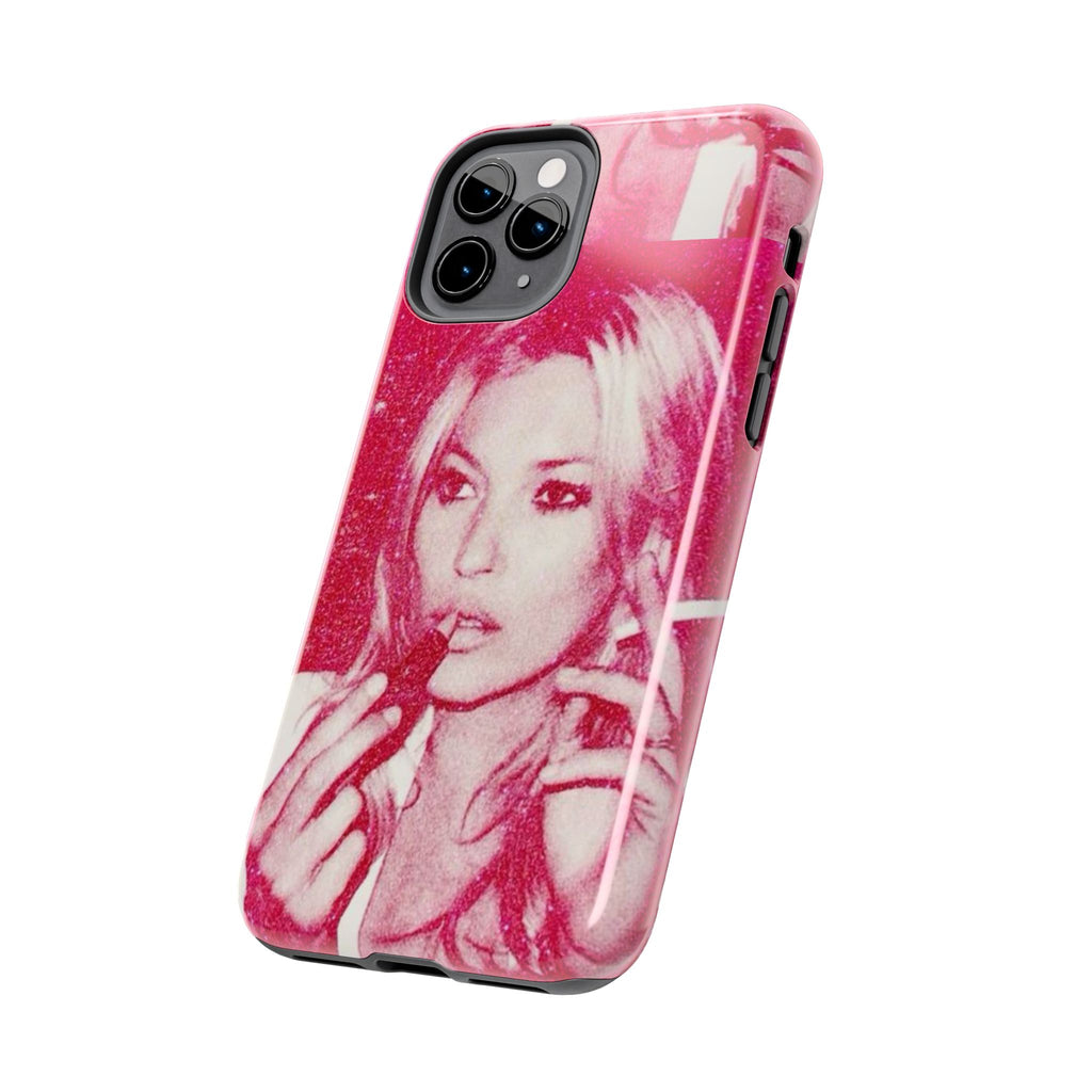 Pink Retro Glam Phone Case — Lipstick Pinup Tough Phone Case