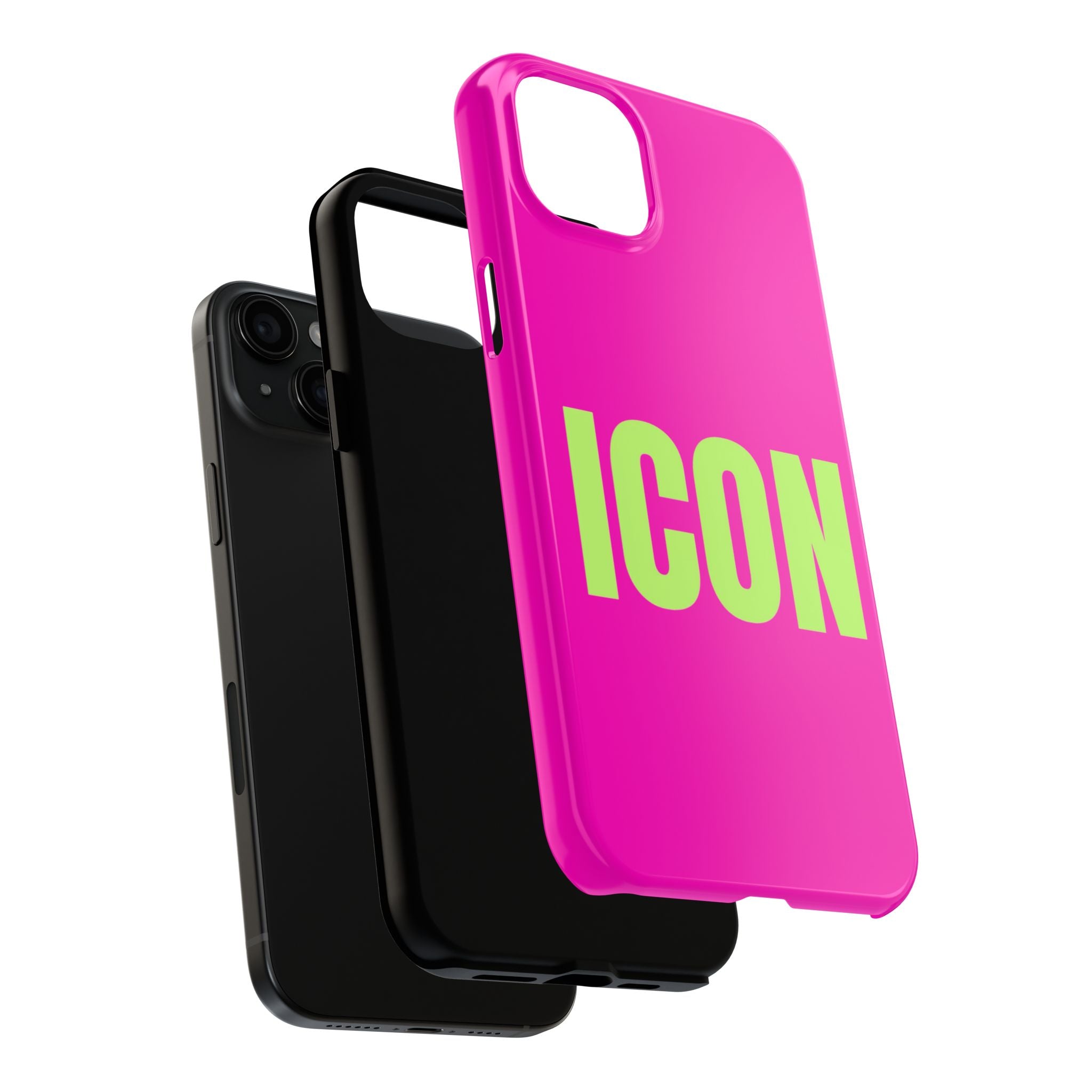 ICON Tough Phone Case — Neon Pink & Lime Bold Text Protective Case