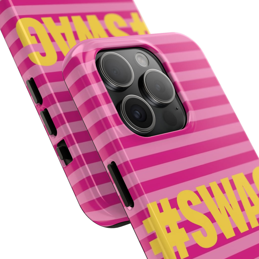 #SWAG Pink Striped Tough Phone Case