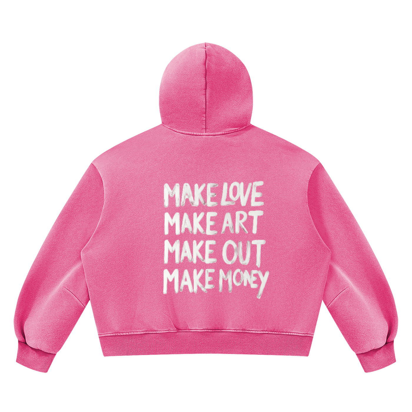 MAKE ART- Unisex Vintage Wash Boxy Fleece Hoodie