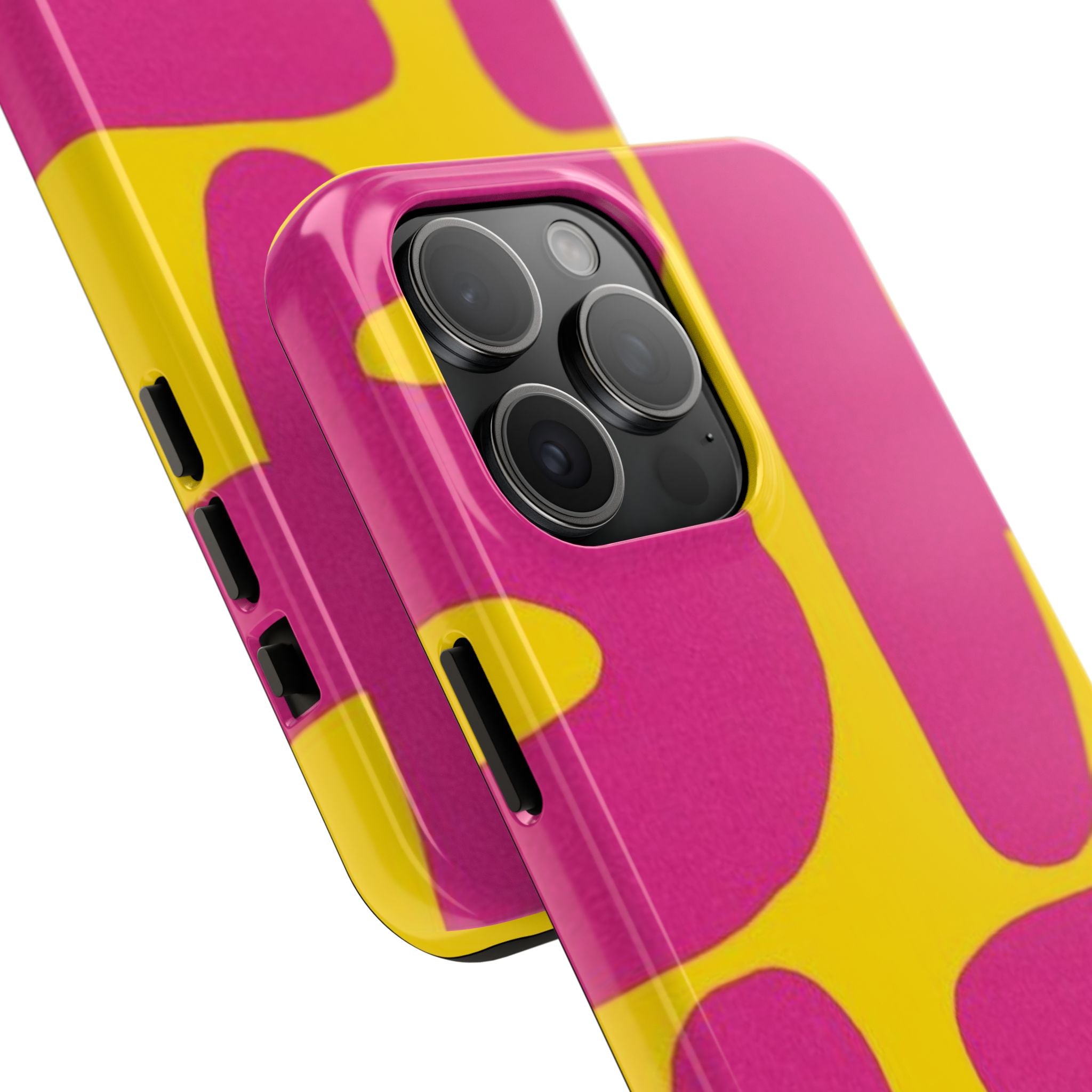 SHIT Retro Abstract Tough Phone Case — Pink & Yellow Pop Art Design