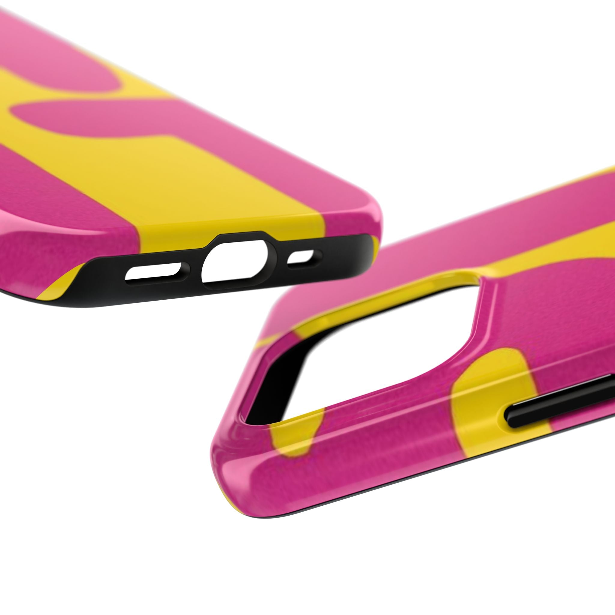 SHIT Retro Abstract Tough Phone Case — Pink & Yellow Pop Art Design