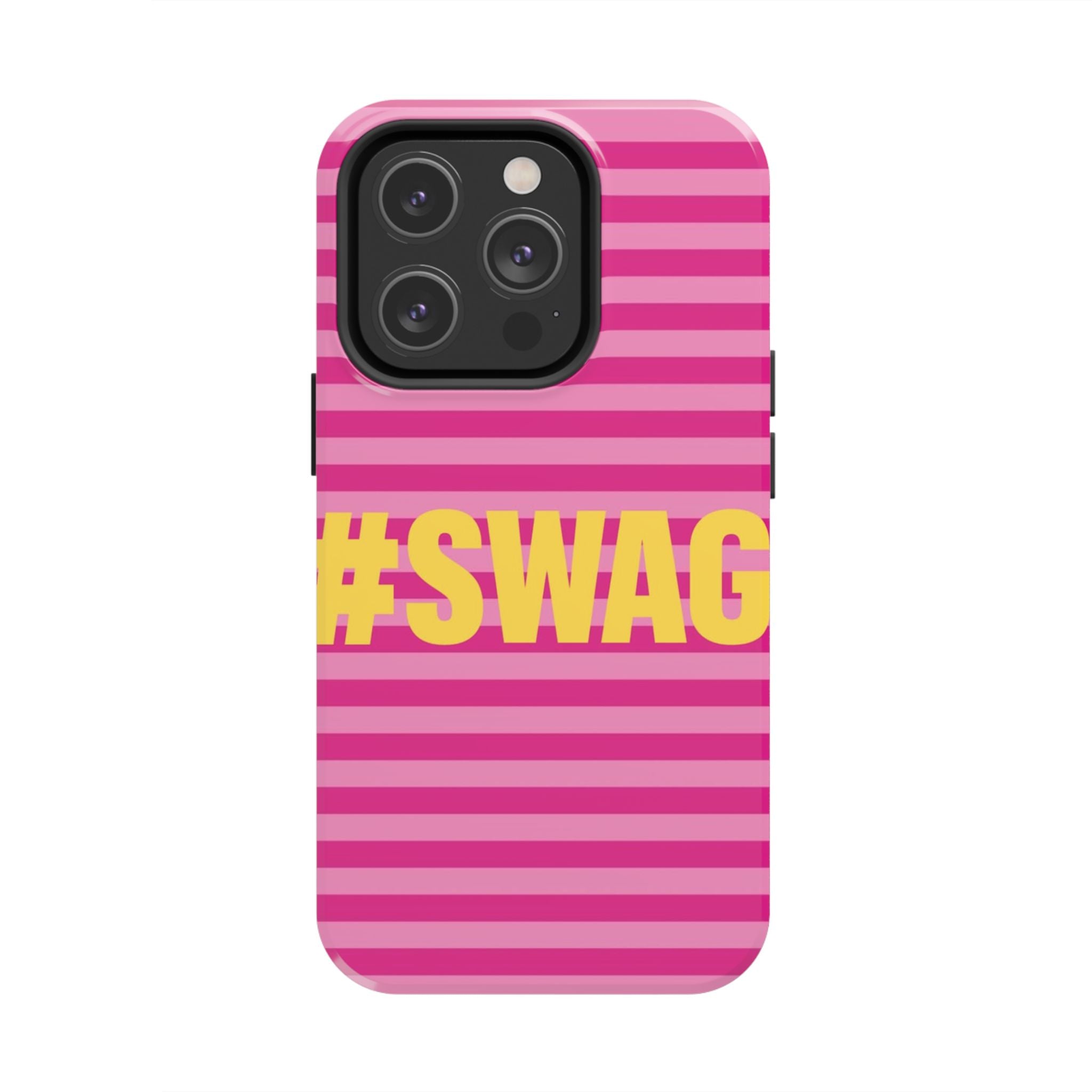 #SWAG Pink Striped Tough Phone Case