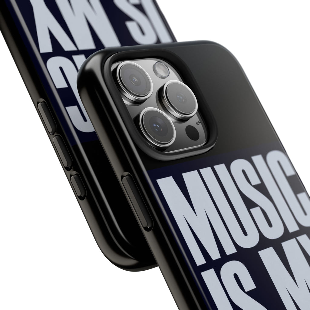Phone Case — "Music Is My Drg" Bold Typography Protective Case