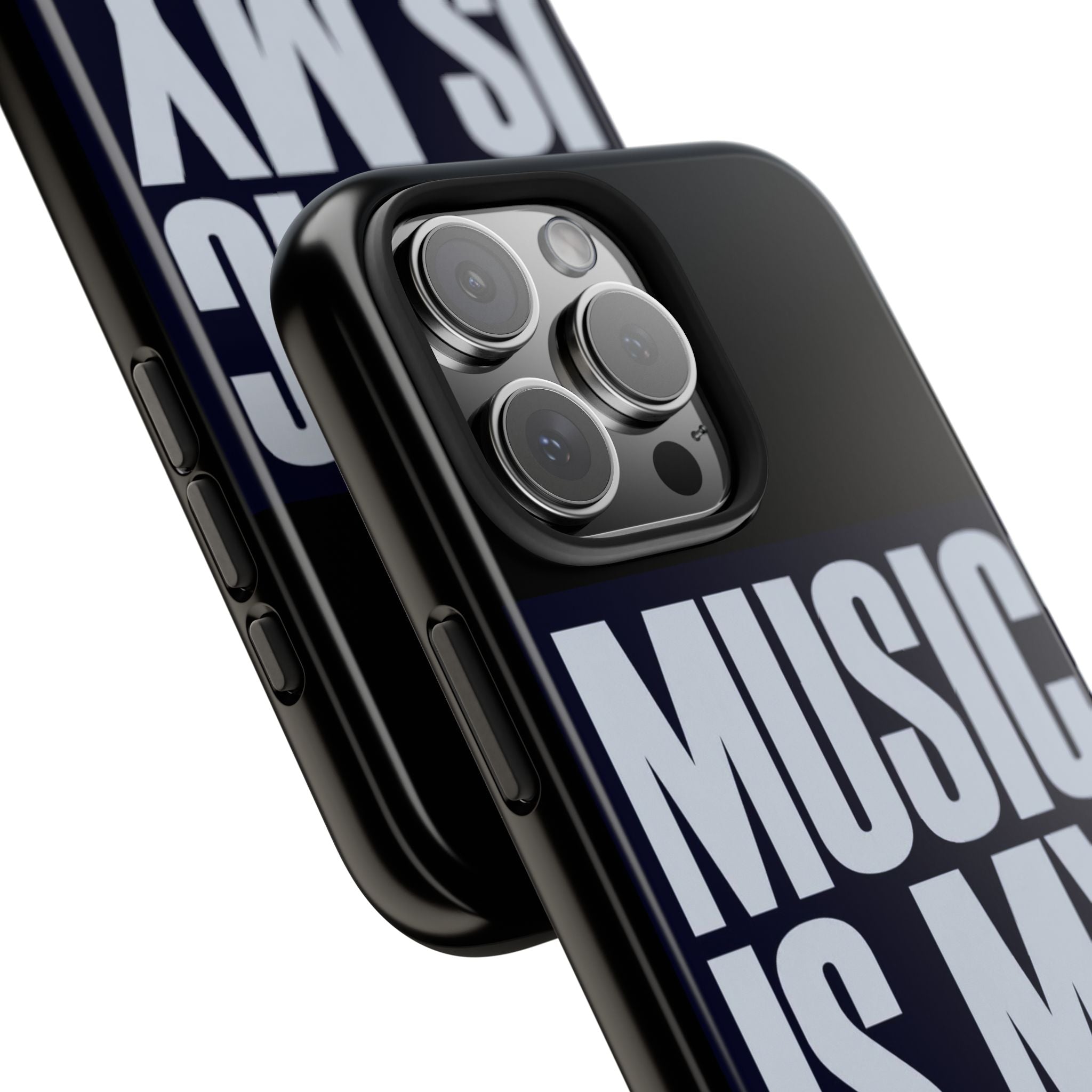 Phone Case — "Music Is My Drg" Bold Typography Protective Case
