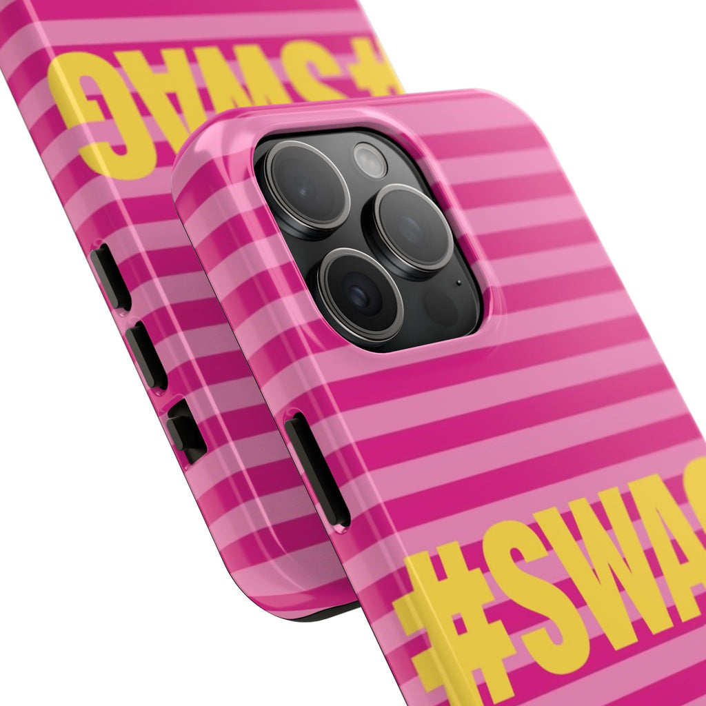 #SWAG Pink Striped Tough Phone Case