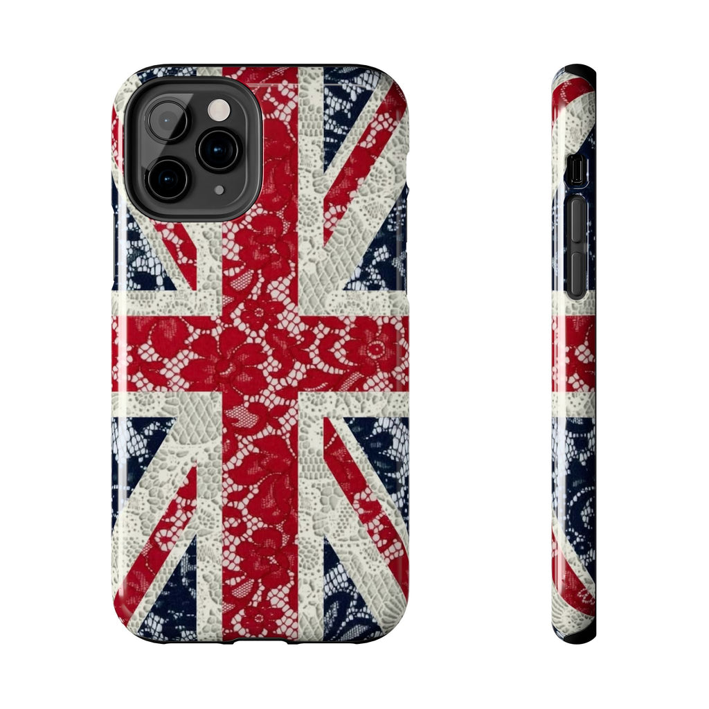 Union Jack Lace Tough Phone Case — British Flag Protective Phone Case