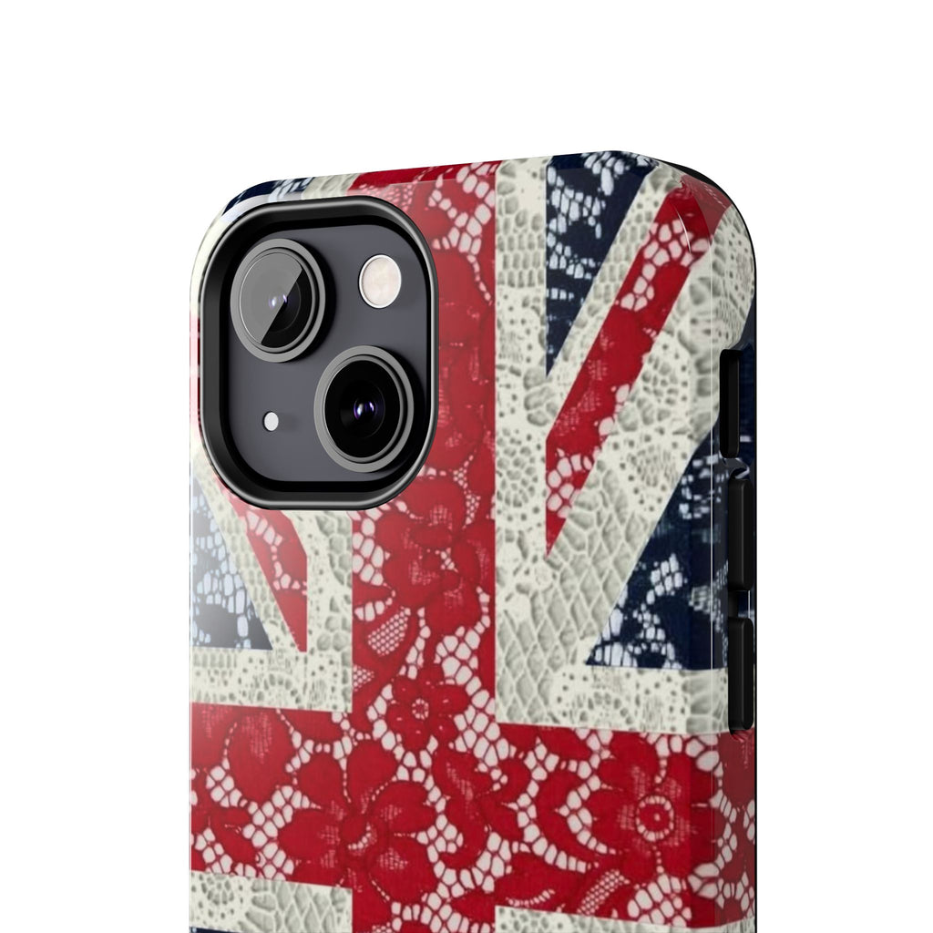 Union Jack Lace Tough Phone Case — British Flag Protective Phone Case