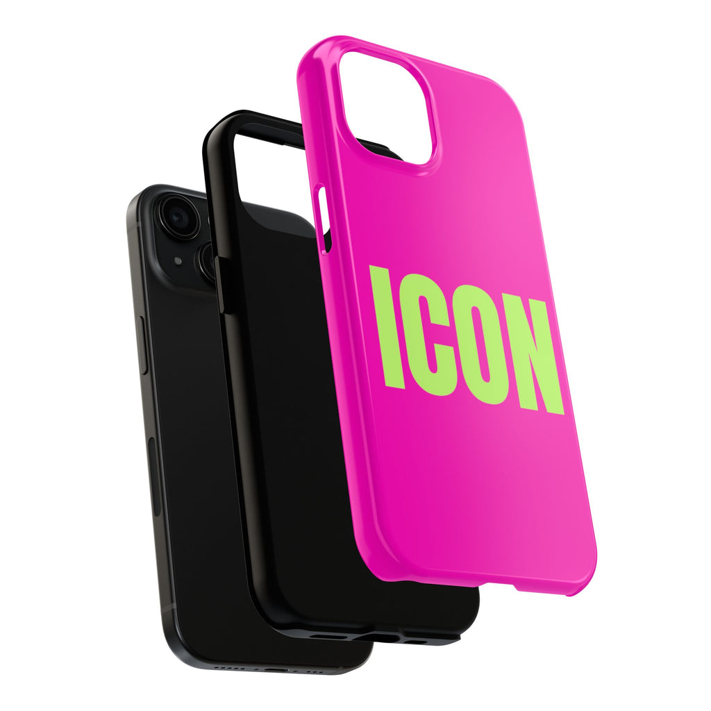 ICON Tough Phone Case — Neon Pink & Lime Bold Text Protective Case