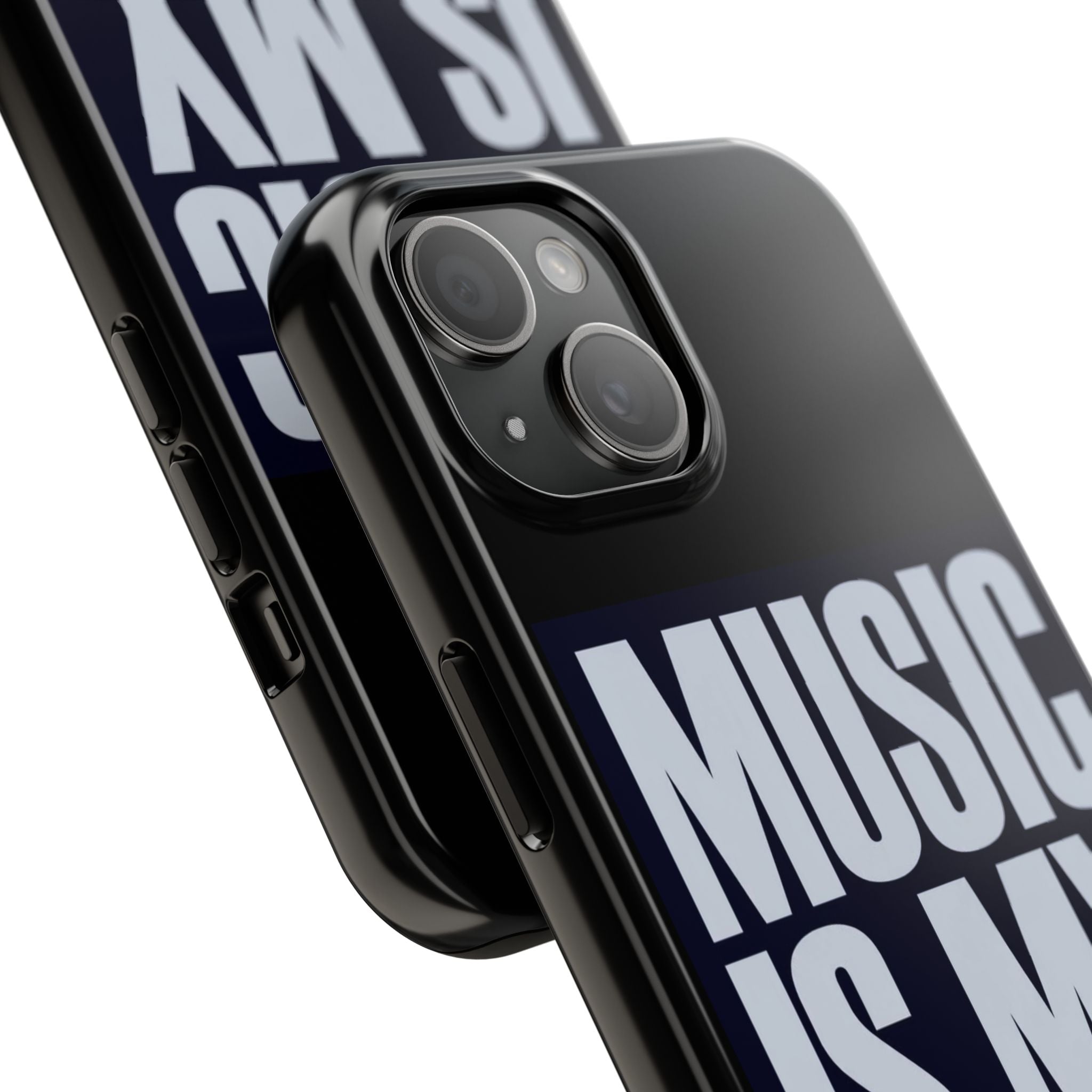 Phone Case — "Music Is My Drg" Bold Typography Protective Case