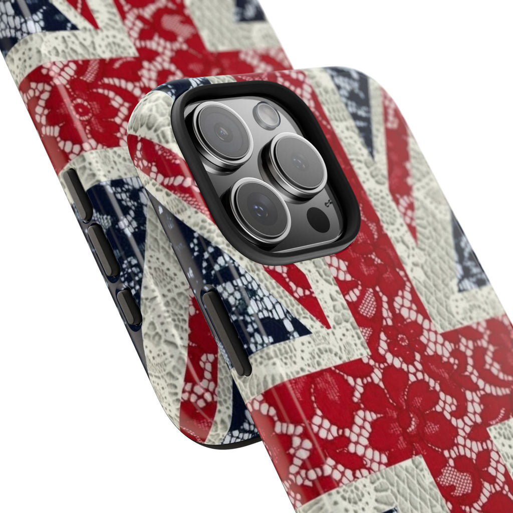 Union Jack Lace Tough Phone Case — British Flag Protective Phone Case