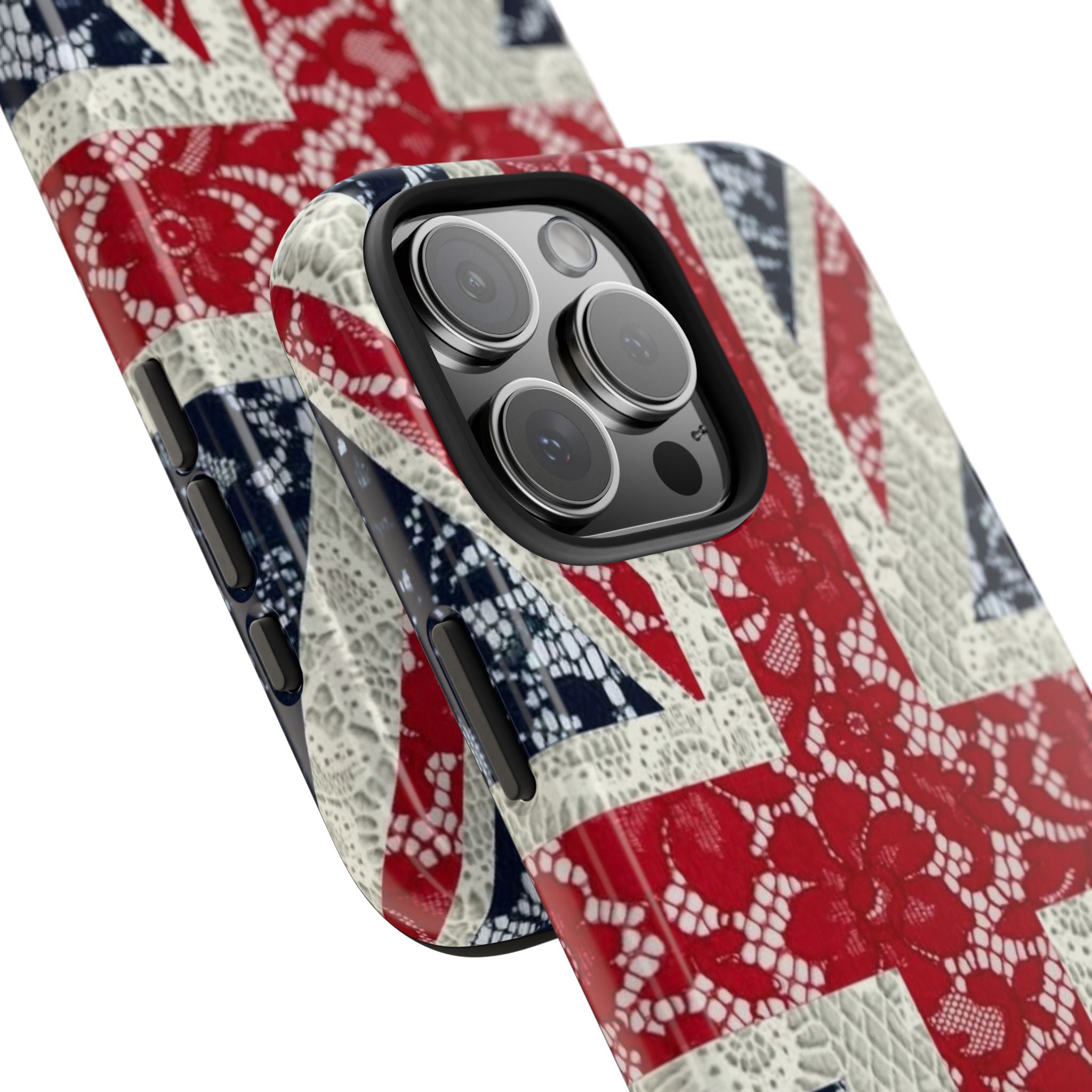 Union Jack Lace Tough Phone Case — British Flag Protective Phone Case