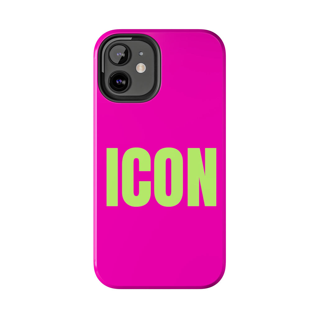ICON Tough Phone Case — Neon Pink & Lime Bold Text Protective Case