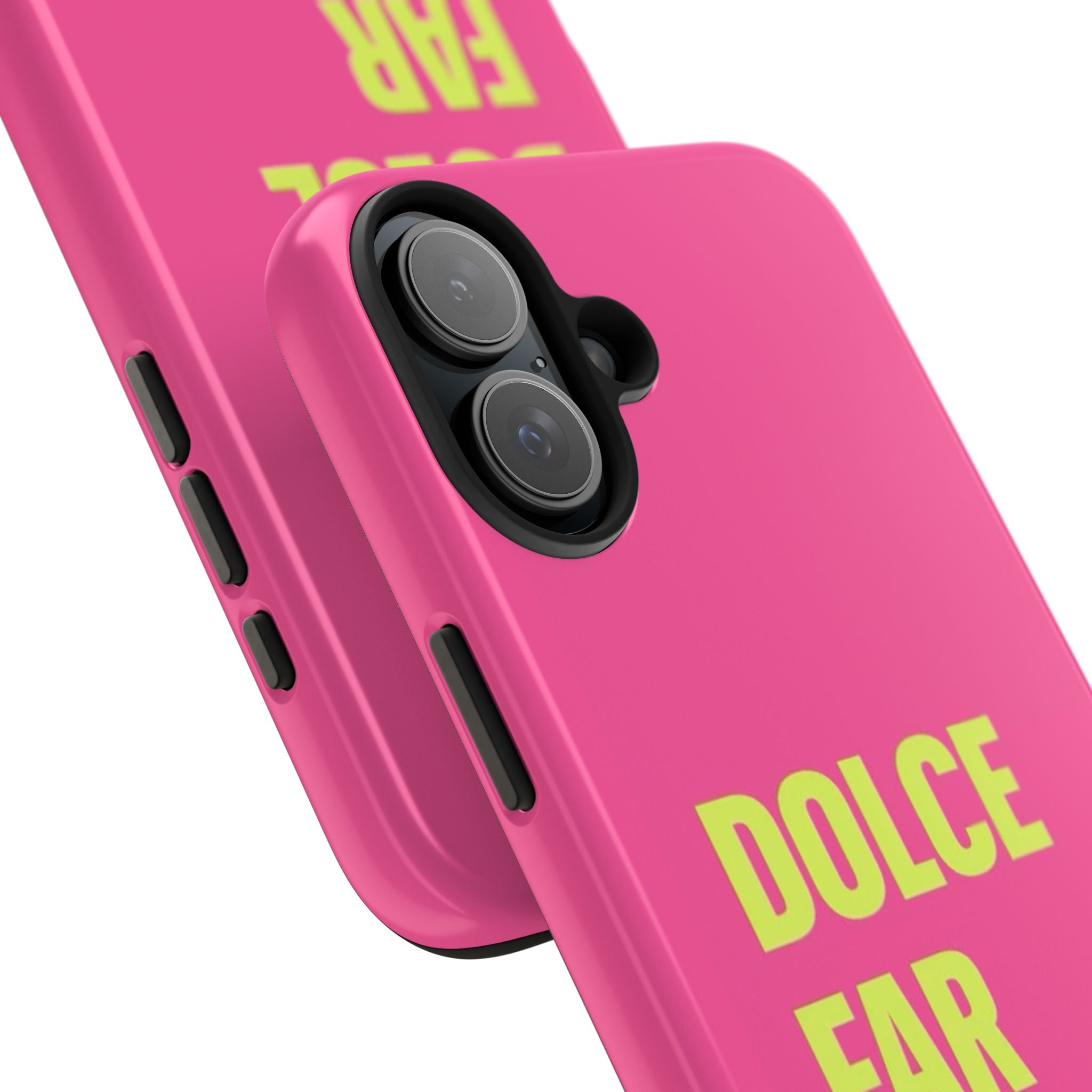 Dolce Far Niente Phone Case — Bright Pink Relaxation Quote Tough Cover