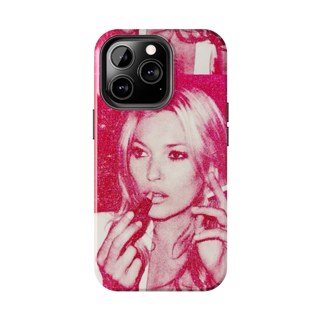 Pink Retro Glam Phone Case — Lipstick Pinup Tough Phone Case