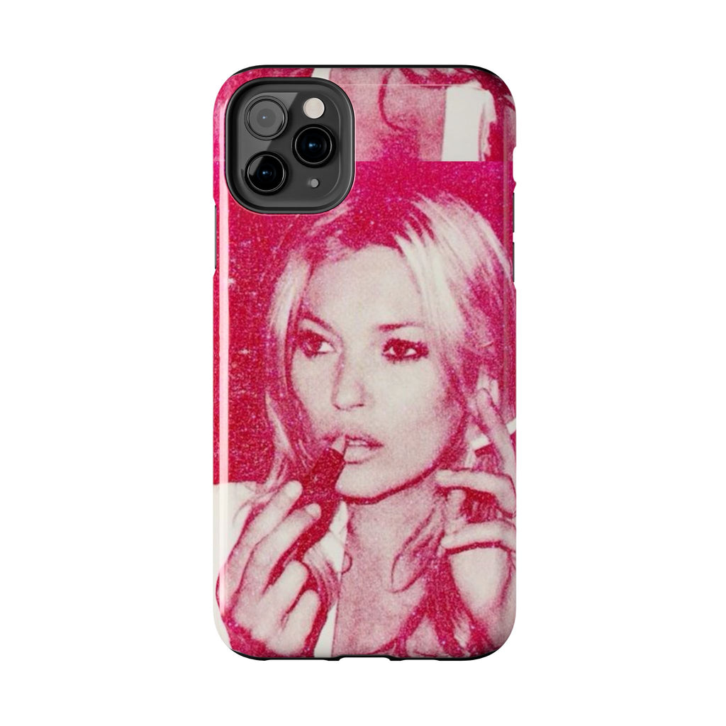 Pink Retro Glam Phone Case — Lipstick Pinup Tough Phone Case