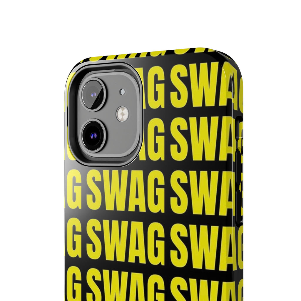 SWAG Pattern Tough Phone Case — Bold Yellow Text Protective Cover