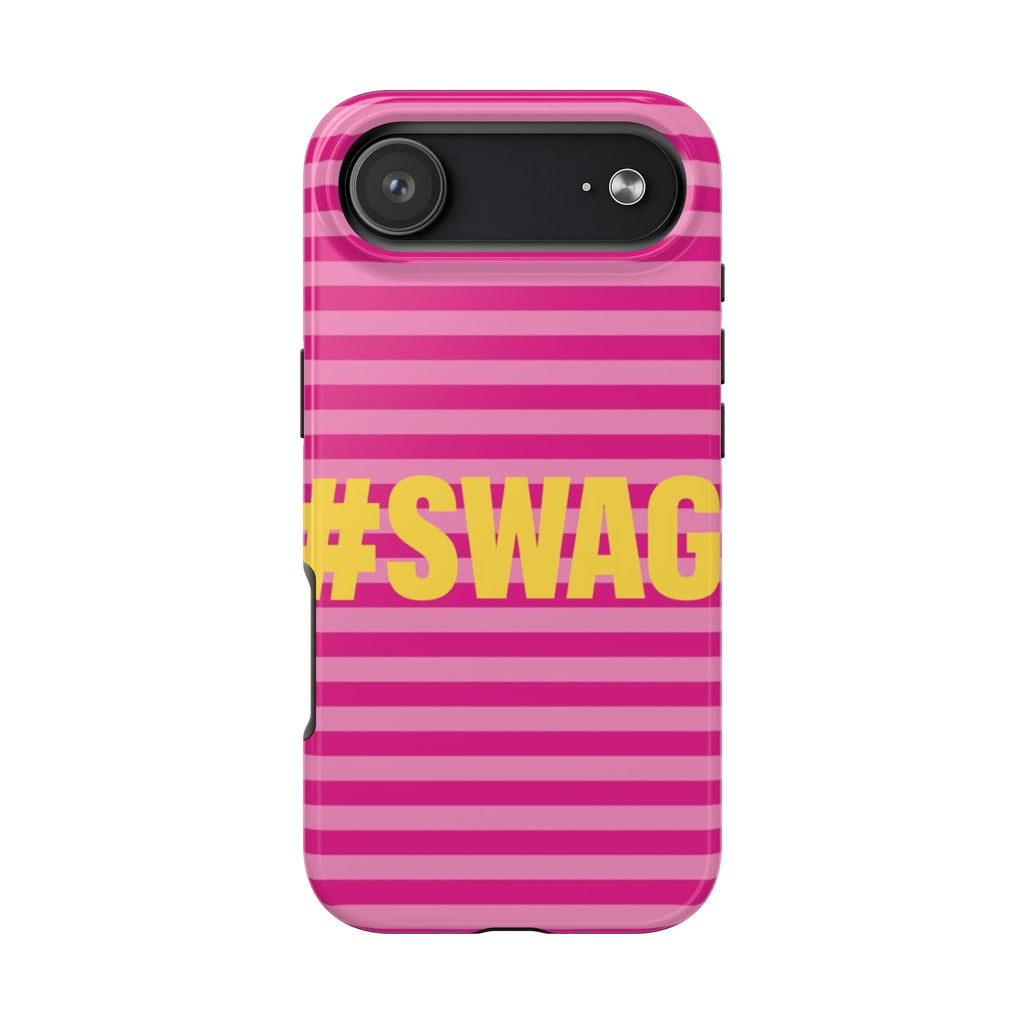 #SWAG Pink Striped Tough Phone Case
