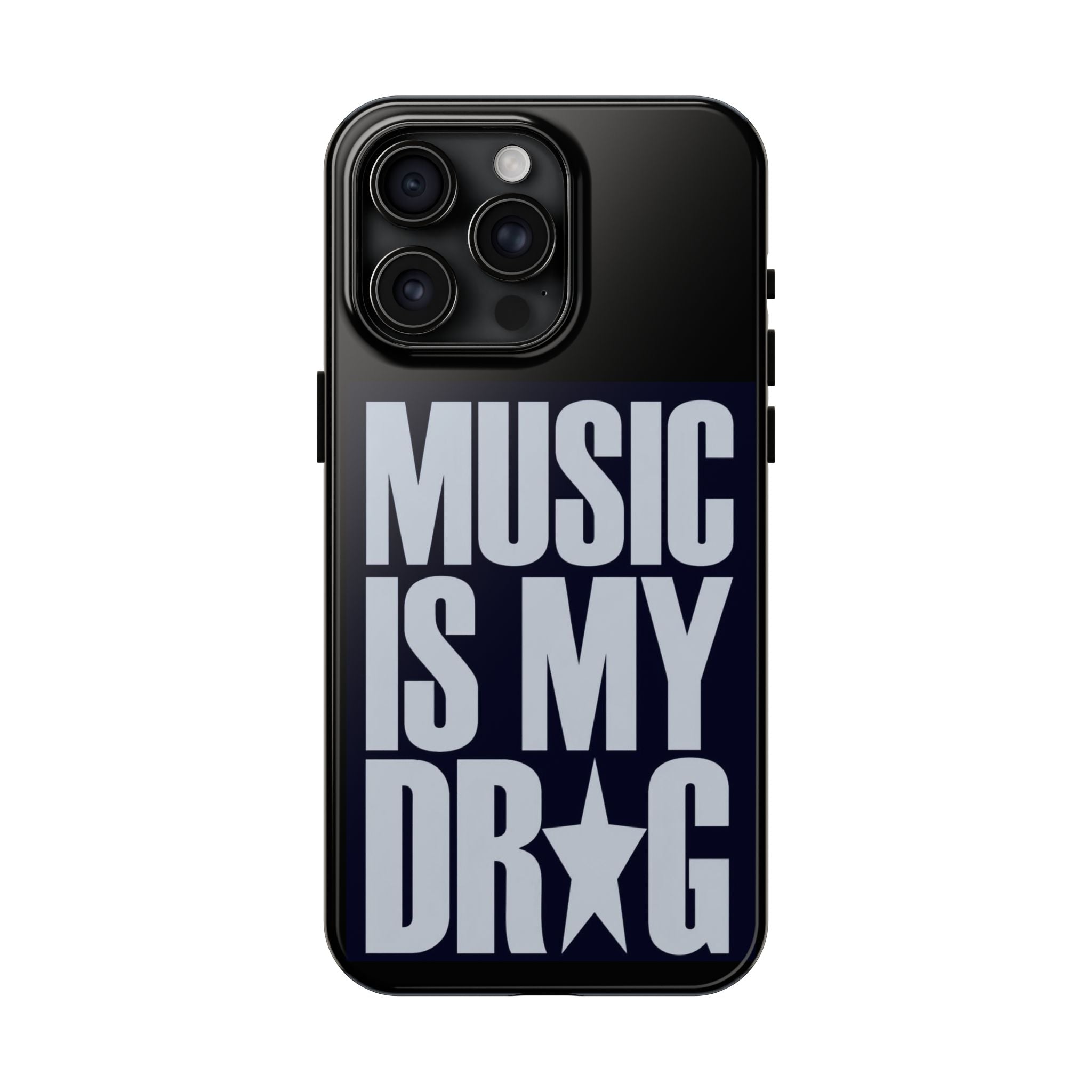 Phone Case — "Music Is My Drg" Bold Typography Protective Case